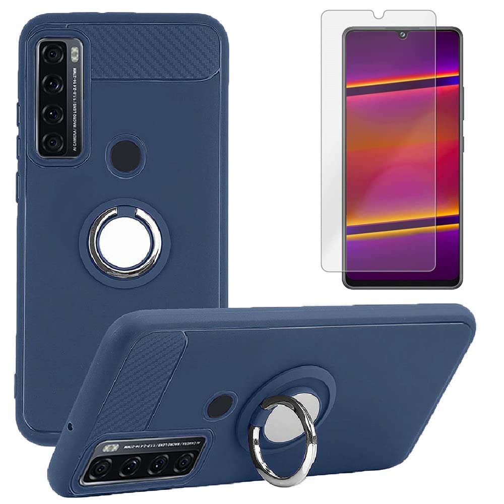 ATT Maestro 3 Phone Case and Tempered Glass Screen Protector, [Magnetic Car Mount] Cover Case and Screen Protector for AT&T Maestro 3 (Blue)