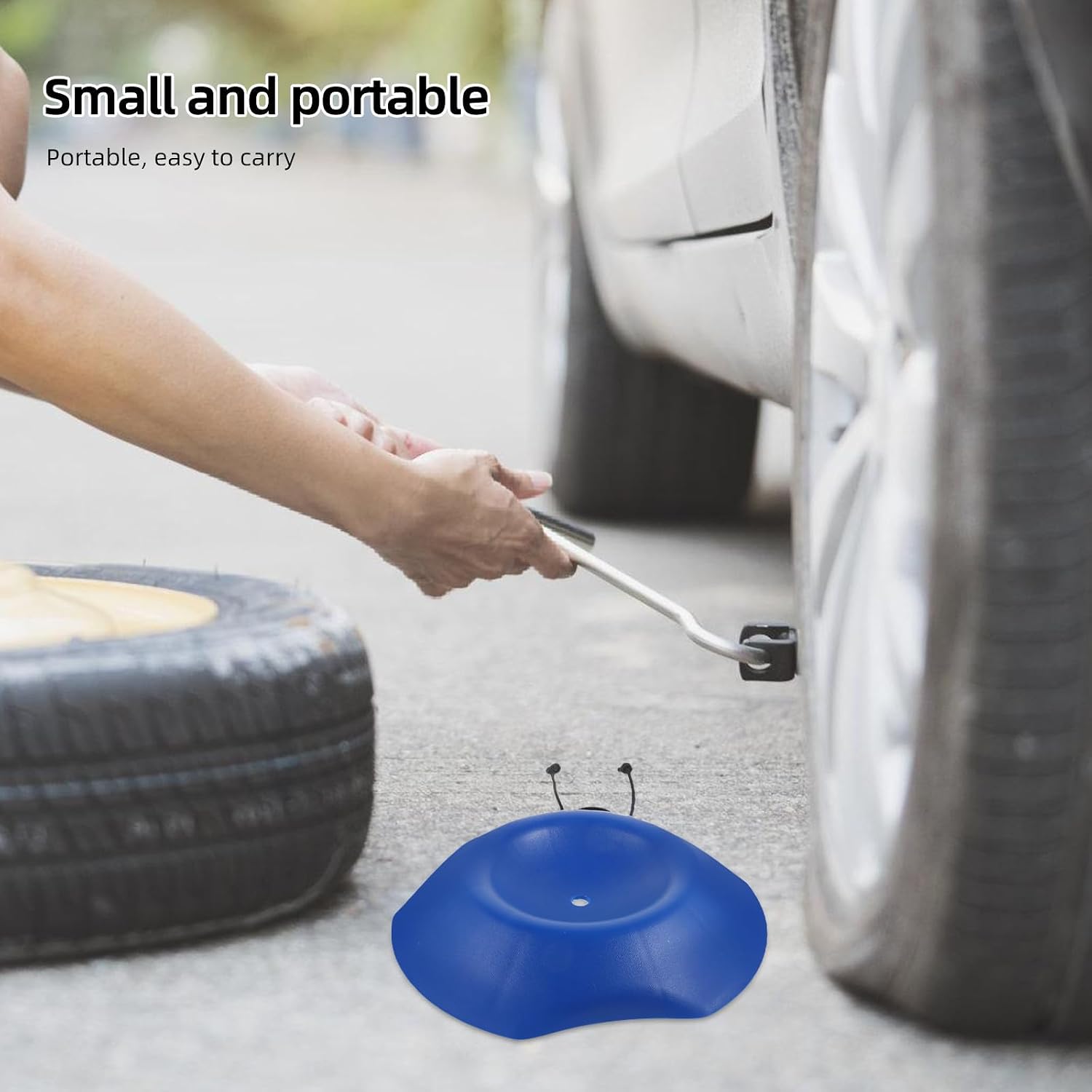 Blue Rv Wheel Chock Wedge Made of Lightweight Pp Material for Car and Truck Tires, Adds Stability and Prevents Sliding When Parking on Slopes, Sturdy Trailer Wheel Chock for Safe