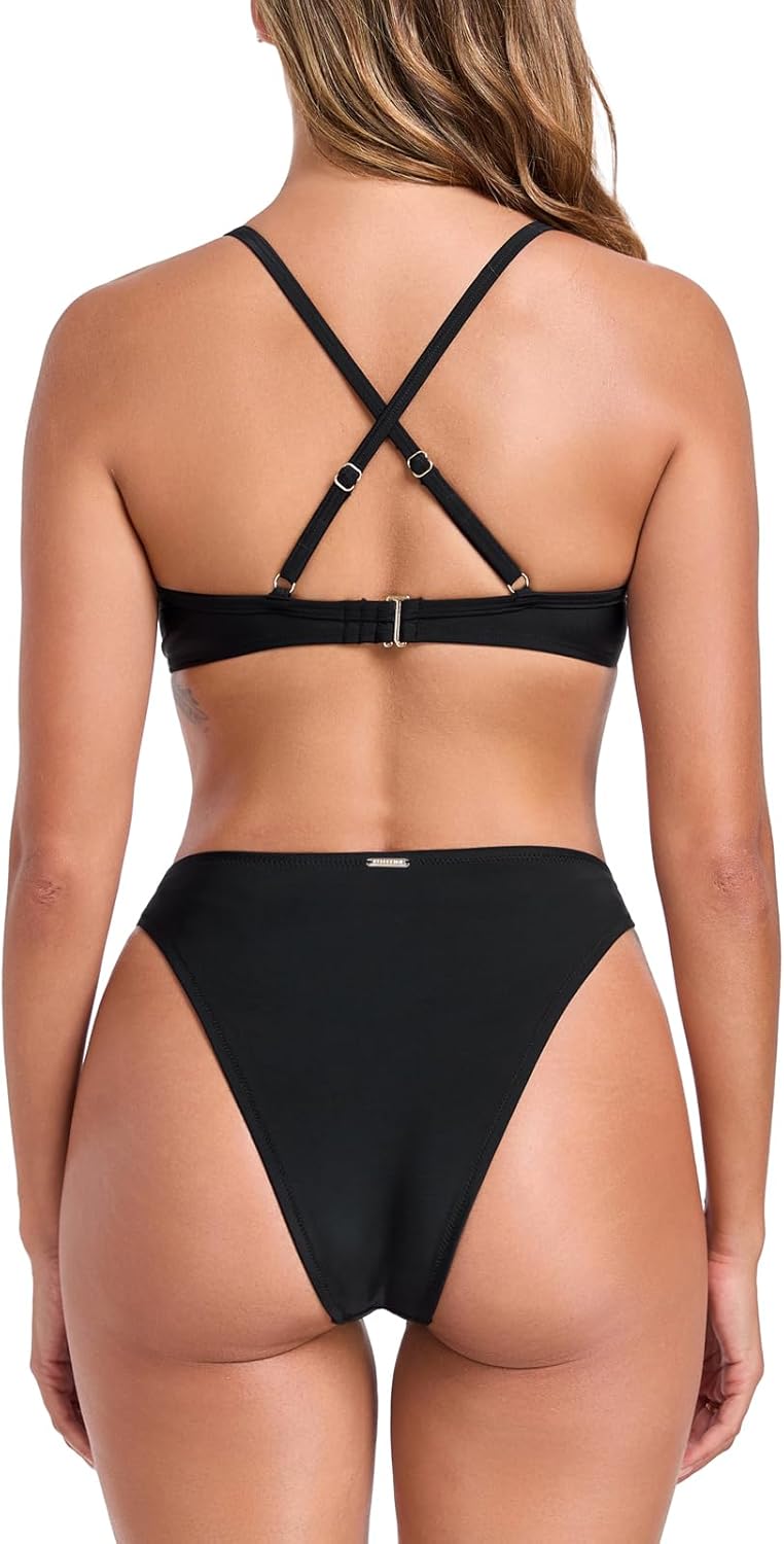 RELLECIGA Women’s Push Up Bikini Set Underwire High Cut Sexy Two Piece Bathing Suit - Image 6