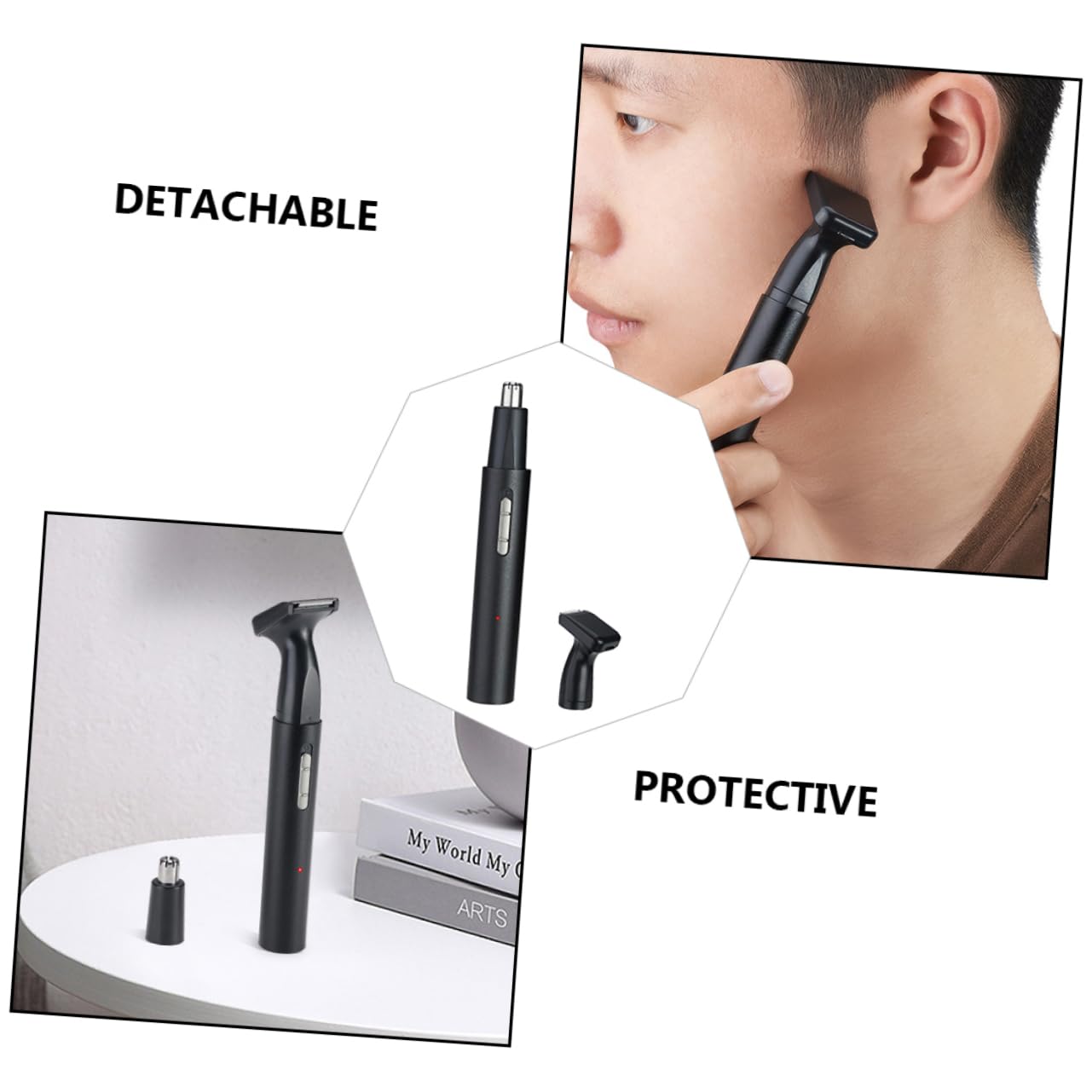 2sets Rifinitore Elettrico Per Naso e Orecchie Portatile Di Personale Unisex Leggero e Facile Da Pulire Rimozione Rapida Dei Superflui Design Ergonomico Accessorio Da Viaggio