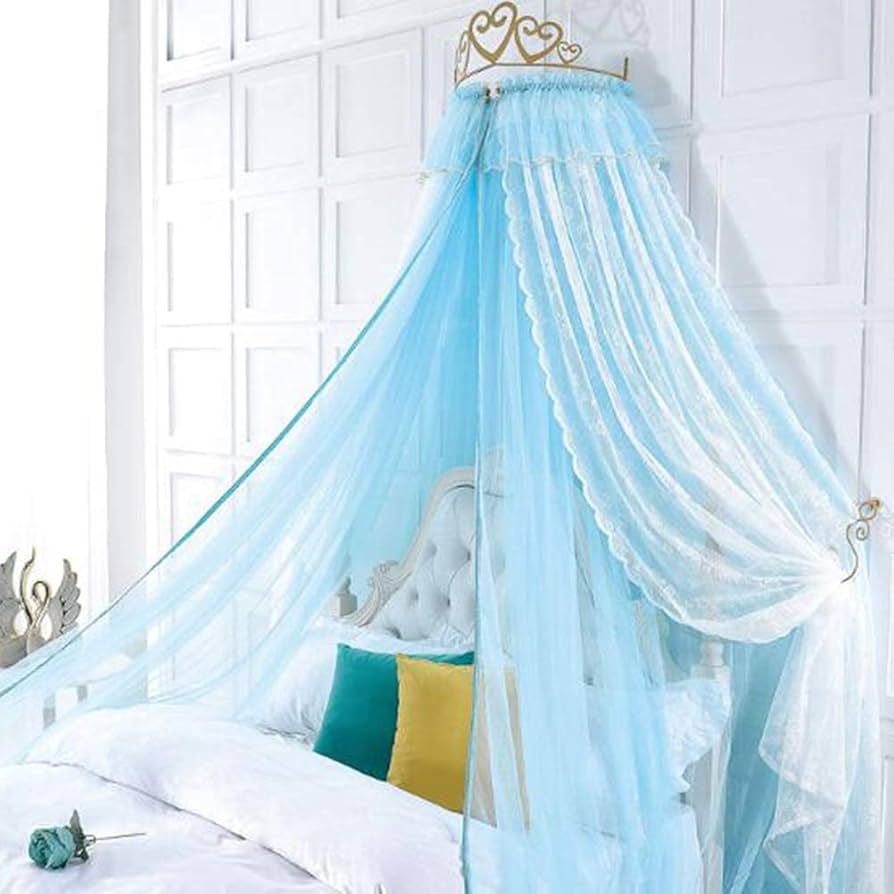 crown bed datype 青 Amazon.com: Twin Bed Canopy-Kids Princess Crown Bed Curtain