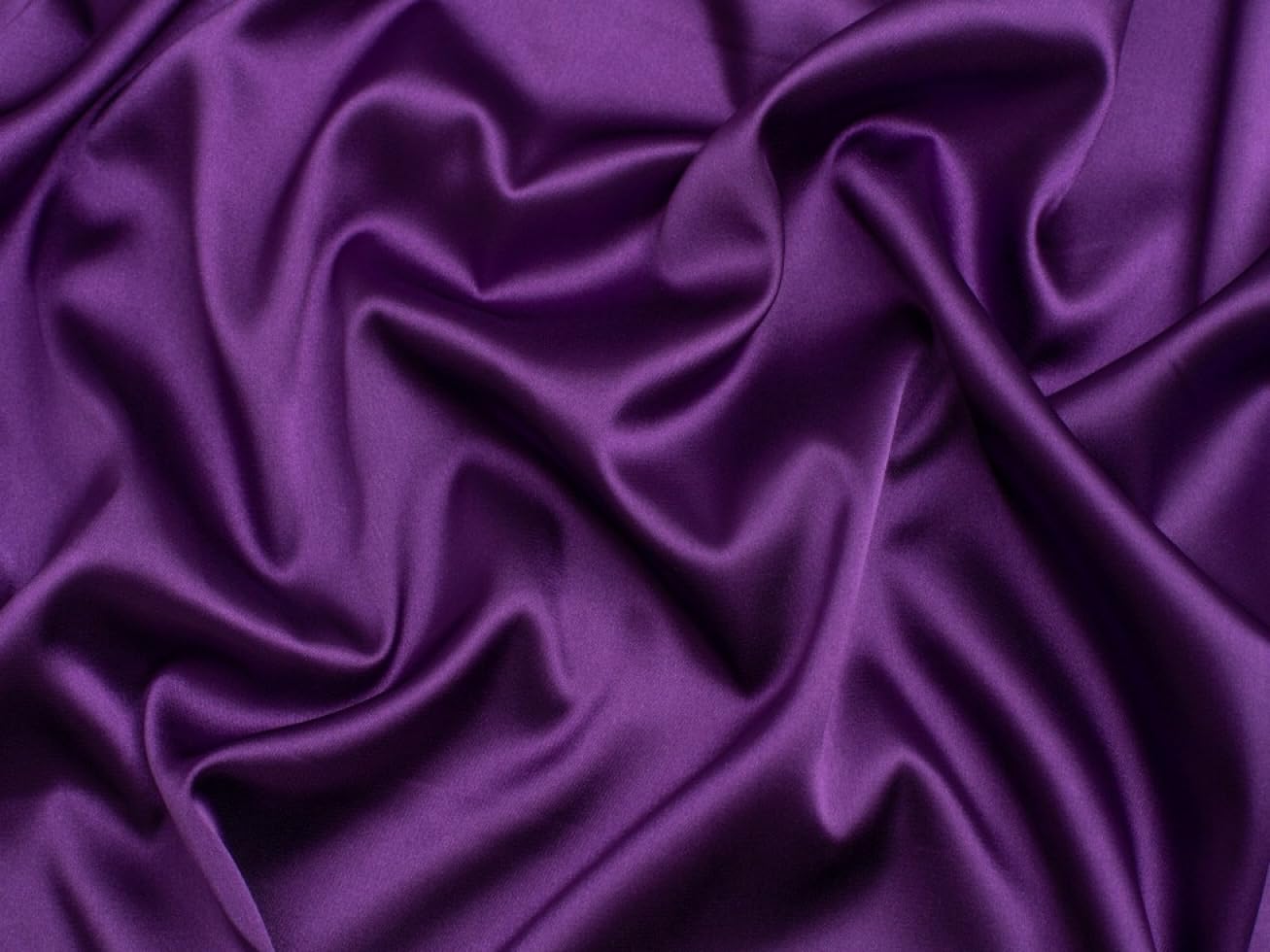 Minerva Core Range Stretch Woven Satin Fabric Purple - Lightweight & Suitable for Dressmaking - Approx Width: 145cm / 58" - Sold per metre