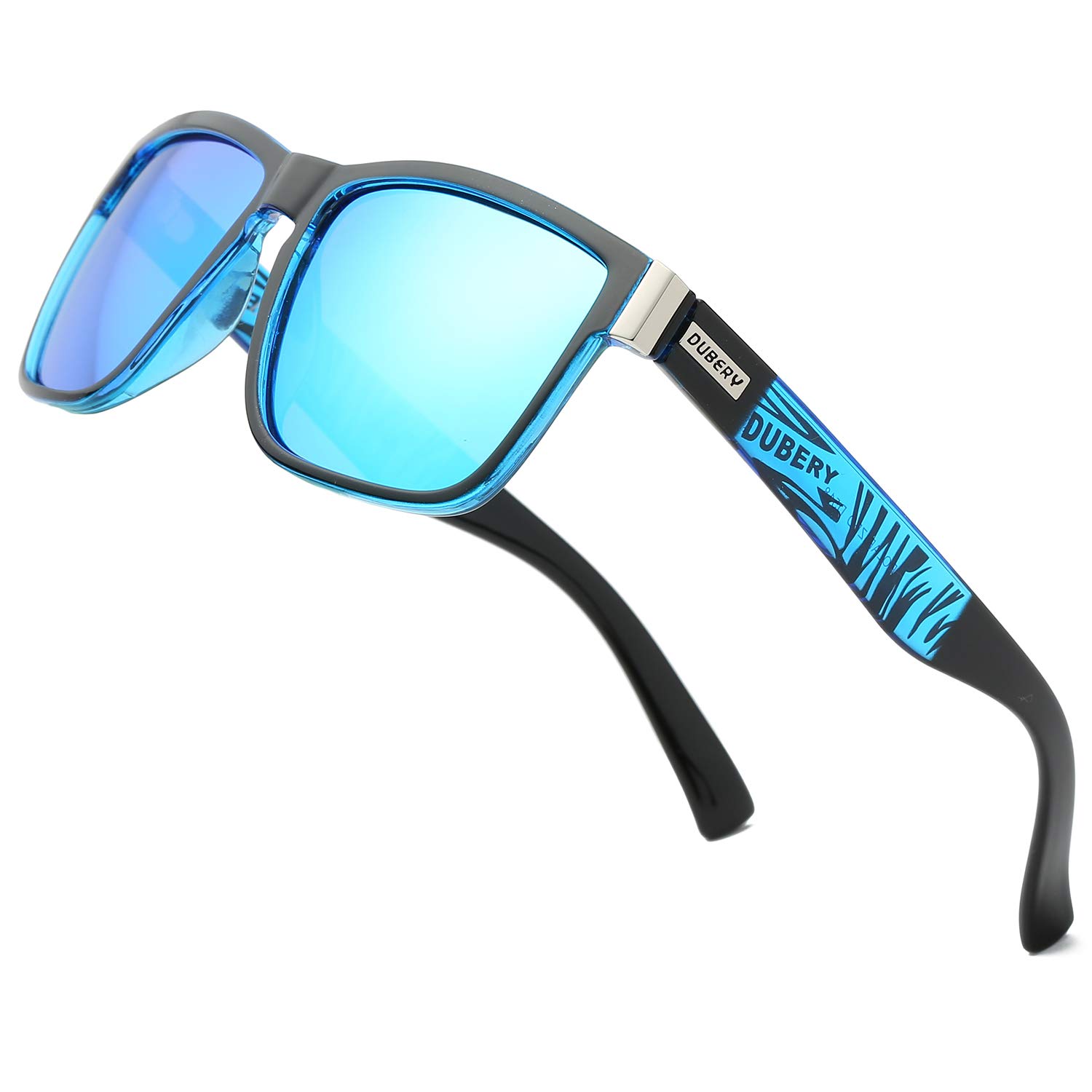 DUBERY Vintage Polarized Sunglasses for Men Women Retro Square Sun Glasses D518