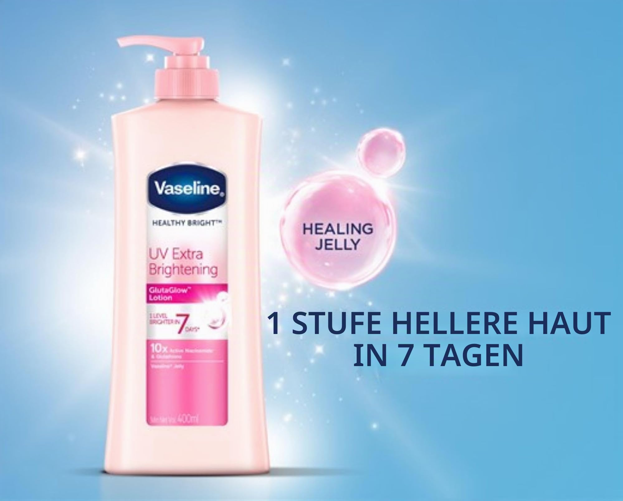 Vaseline Gesunde Hell UV Extra Aufhellende Gluta Glow Körperlotion, Größe 300 ml