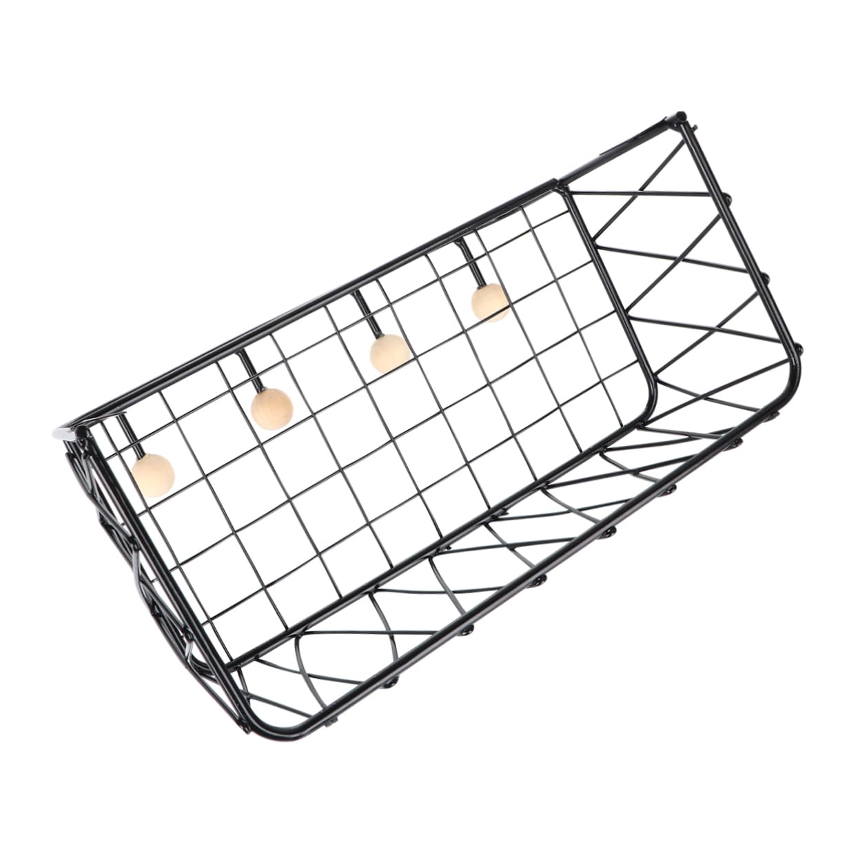 Happyyami 1Pc Hanging Sundries Organizer Black Wall Hook Storage Rack for Home Use Creative Iron Art Wall Shelf for Kitchen Bedroom Office Decor Space Saving S