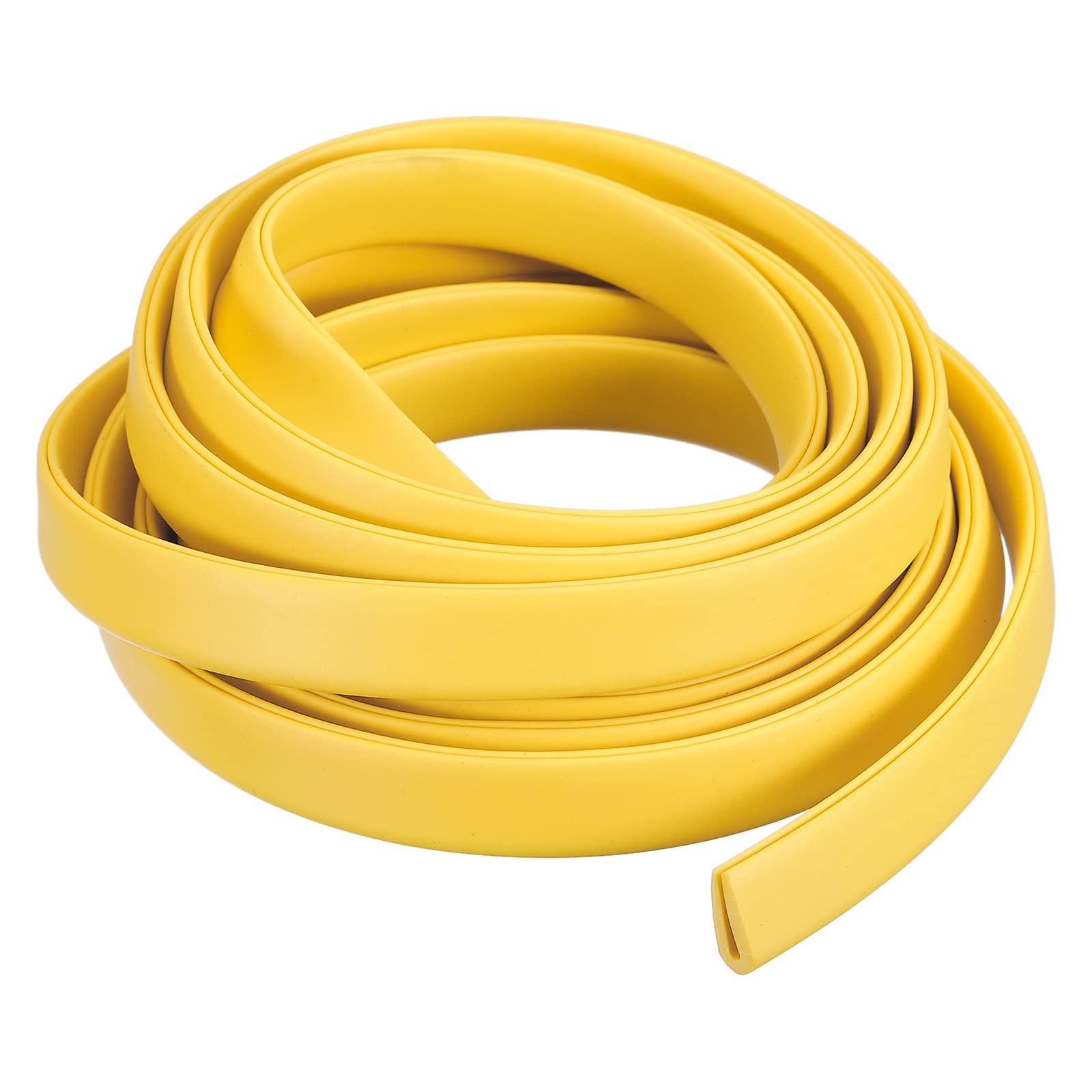 sourcing map U Channel Edge Trim, 6.5ft Length Rubber Guard Seal Strip Edge Protector Fit for 0.1-1mm Edge, (11/64" W x 15/32" H) Yellow