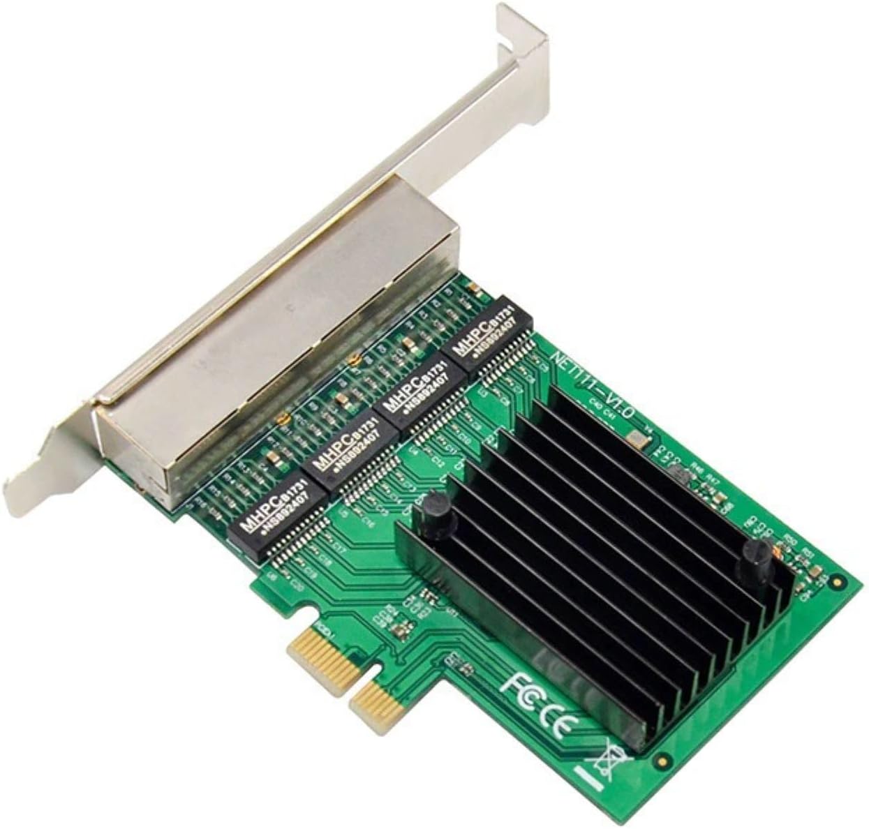 Upgraded 4 Port RJ45 Gigabit Ethernet PCI-e PCIe X1 Network Adapter Card VLAN Server NIC