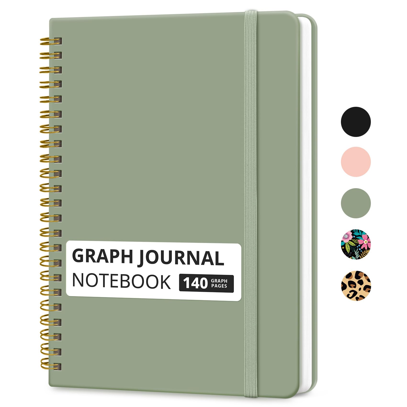 Taja Graph Spiral Notebook for Work, 5.7"x7.9" Squared Graph Paper Notebook