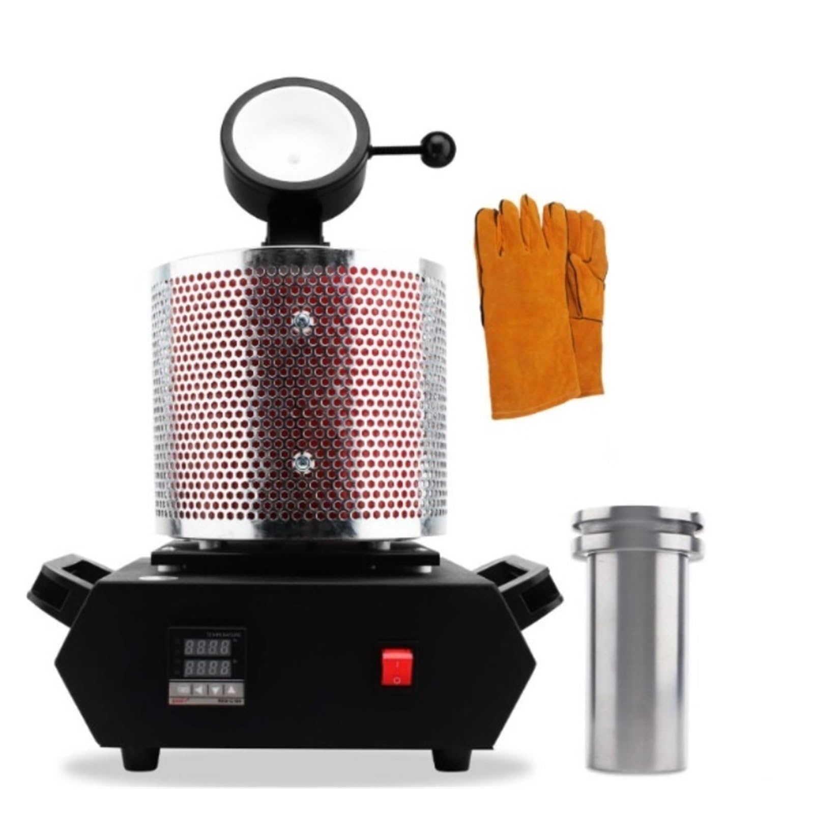 Piec Do Topienia Złota 3 Kg, Cyfrowy, Wydajność Grzewcza 2100 W, Odlewanie, Rafinacja Metali Szlachetnych, Złoto, Srebro Bezpieczne i wydajne ogrzewanie metalu(1kgred)