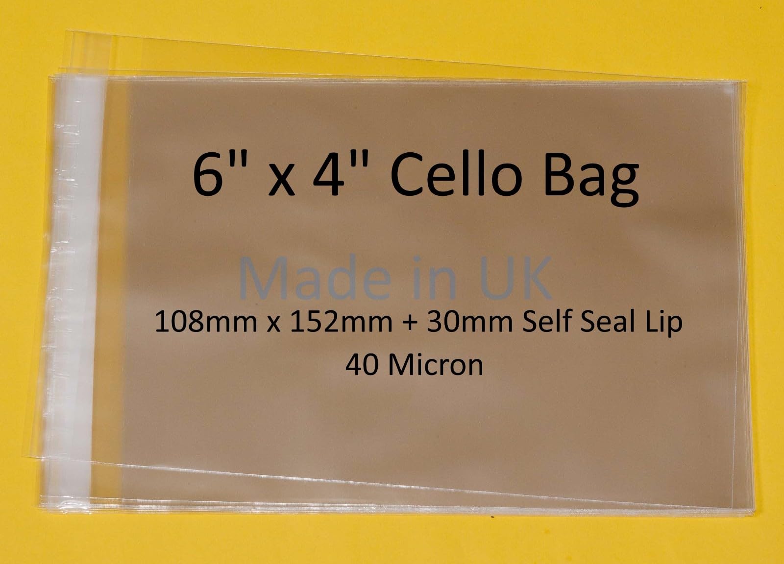 Folientaschen, selbstklebend, 40 Mikron, 15,2 cm x 10,8 cm + 30 mm Kappe, Cello