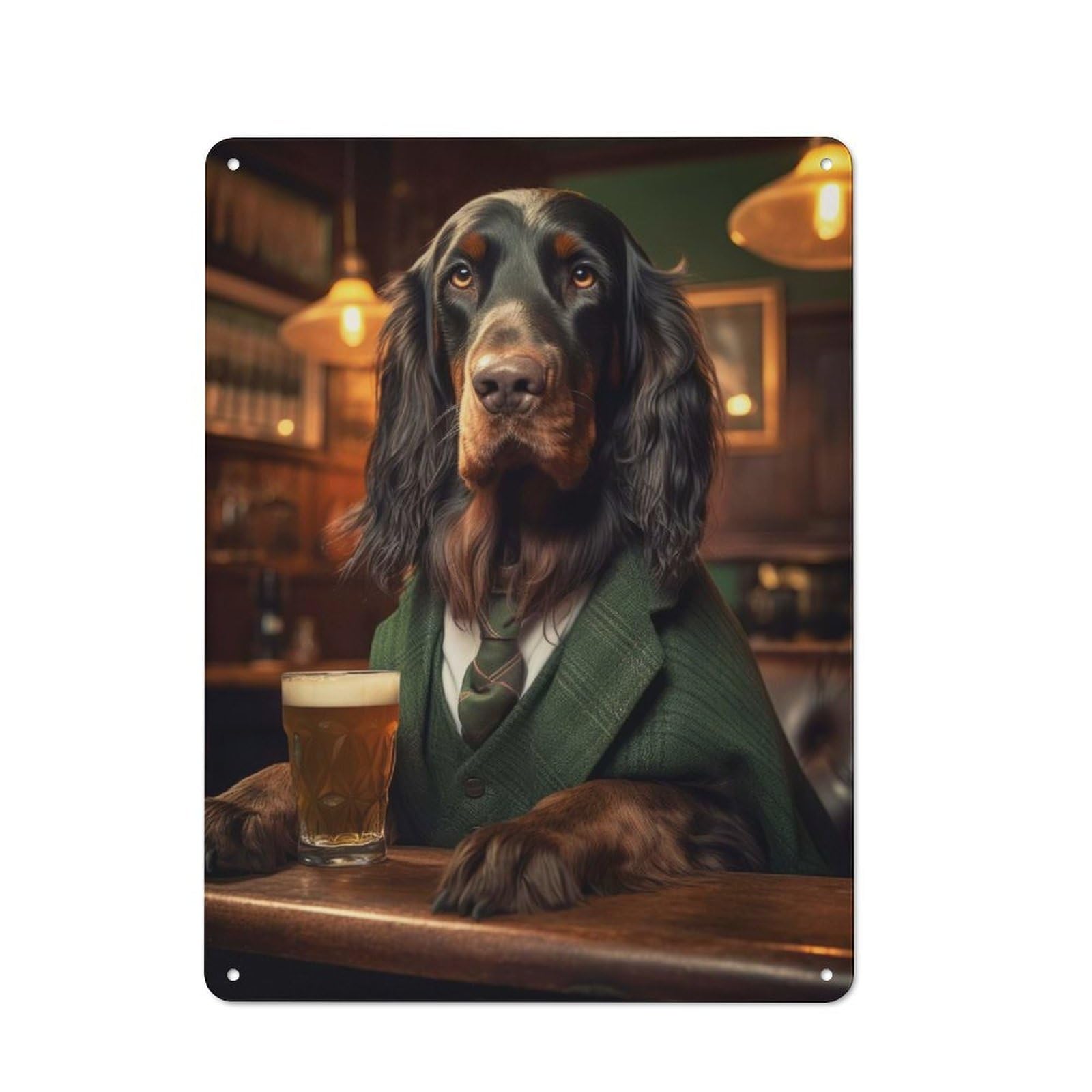 Junmoney Gordon Setter In The Pub 40X30cm Rustic Metal Sign With For Home Office Or Studio, Gift For Studio Owners During The Christmas Season