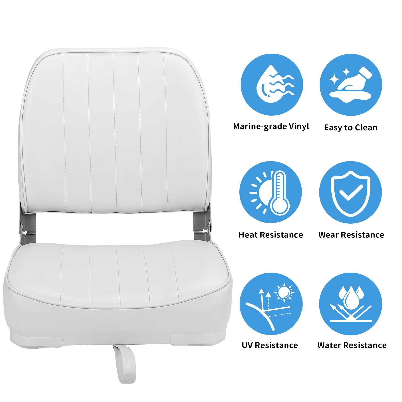 Leader Accessories Deluxe - Sedile pieghevole per barca, colore: Bianco