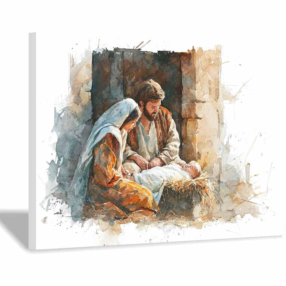 ZAMAEIU Jesus Canvas Wall Art Embracing thes lamb large mural decoration,Catholic home decor for Church Office Living Room Bathroom Inspiration Room(white)-30x50cm Framed