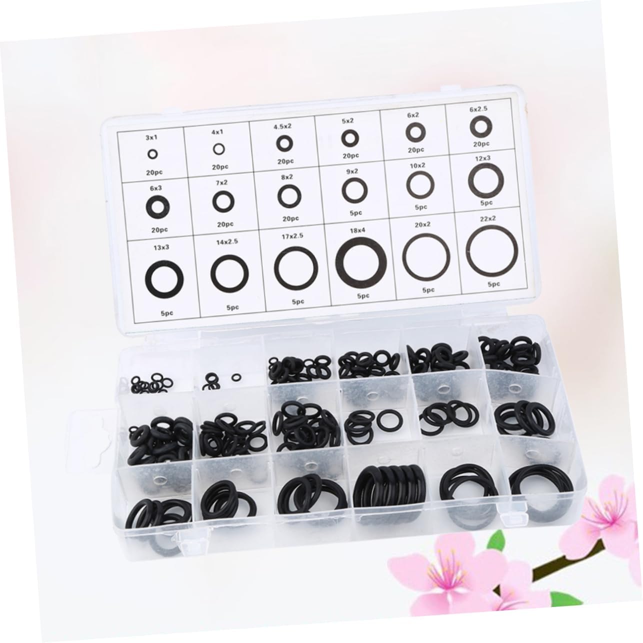 BELLIFFY Sealing Ring Set 225pcs Rubber Kit Gasket Sealer Machine Heat Resistant Super Elastic for Car