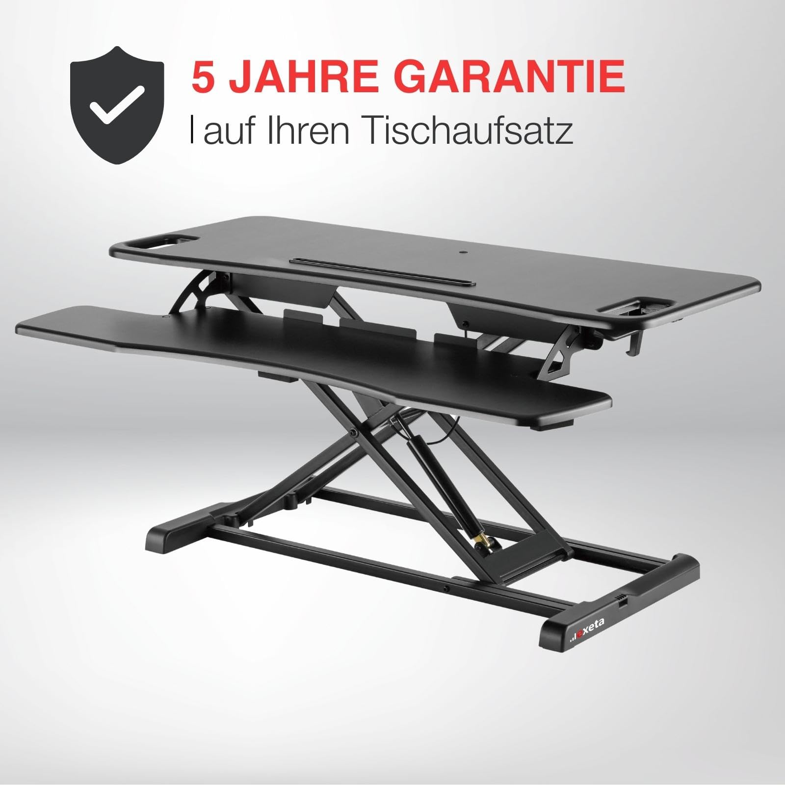 ergoX höhenverstellbares Stehpult in schwarz I Schreibtisch mit stufenloser Höhenverstellung I Stehpult ergonomisch höhenverstellbar mit hochwertiger Gasfeder I höhenverstellbarer Stehtisch