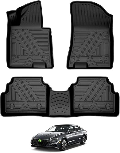 T TGBROS Alfombrillas para Hyundai Sonata 2020-2025  Kia K5 2021-2025 (solo FWD, no para AWDhíbrido), revestimientos de suelo TPE para todo tipo de