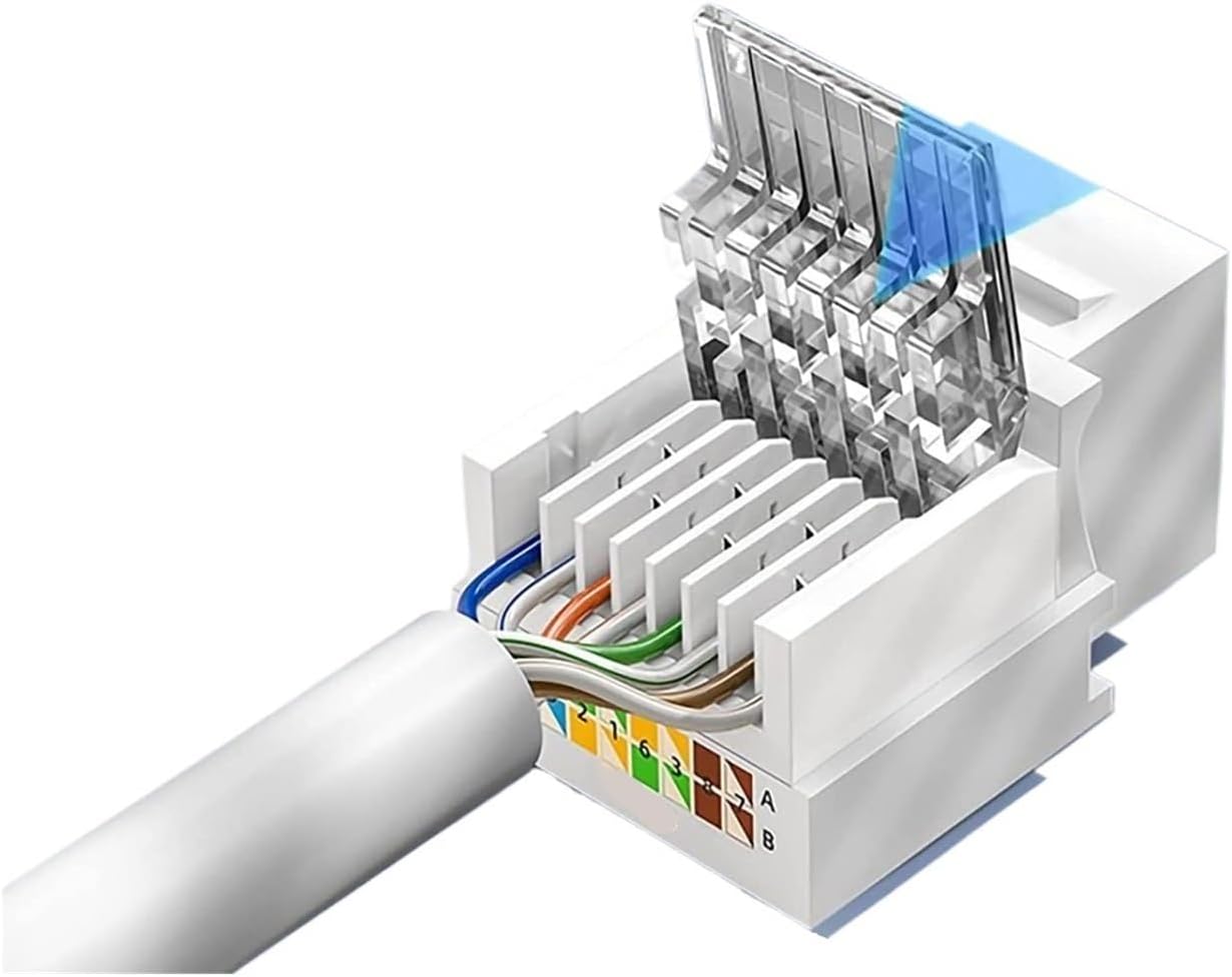 10pcs Cat6 RJ45 Ethernet Modular Female Jack Wall Adapter