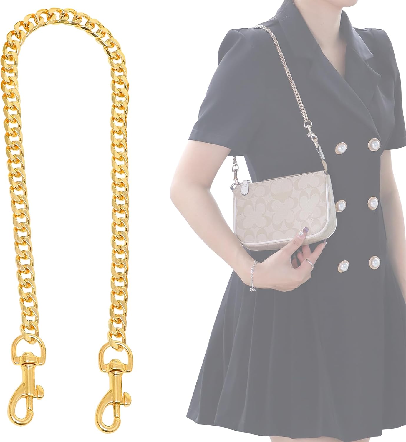 HUXRY CARCH Gold Purse Chain Shoulder Strap Replacement for Bags(E60)