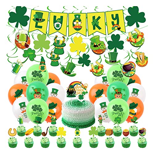 Decoraciones De Shamrock Decorations De St. Patrick Suministros De Decoración Espiral De St. Patrick Suministros De Decoración De Trébol Colgantes De Aluminio Suministro De Fiestas De Cover