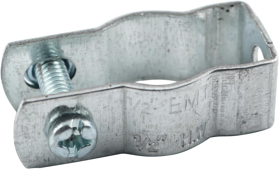 LQ Industrial 6PCS 1/2 Inch Metal Pipe Clamps with Bolt and Nut Galvanised Tube Clip Rigid Pipe Supports Suitable for Lighting/Heating/Air Conditioning Systems/Industrial Machinery Wiring