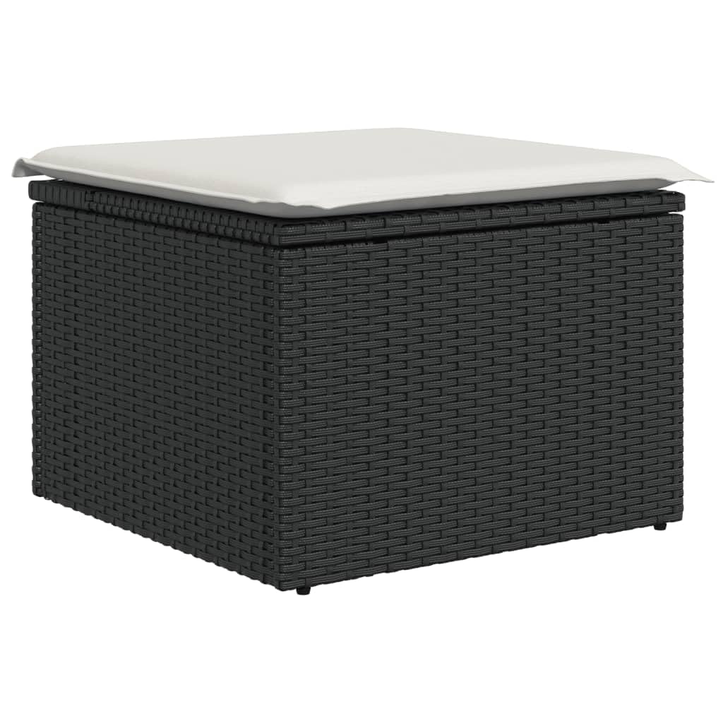 11-TLG. Garten-Sofagarnitur Braun aus Poly Rattan mit Kissen, wetterfestes Garten Möbel Set für Terrasse Balkon und Wintergarten, Lounge Essgruppe mit Tisch, Sofa, Stuhl, Regal
