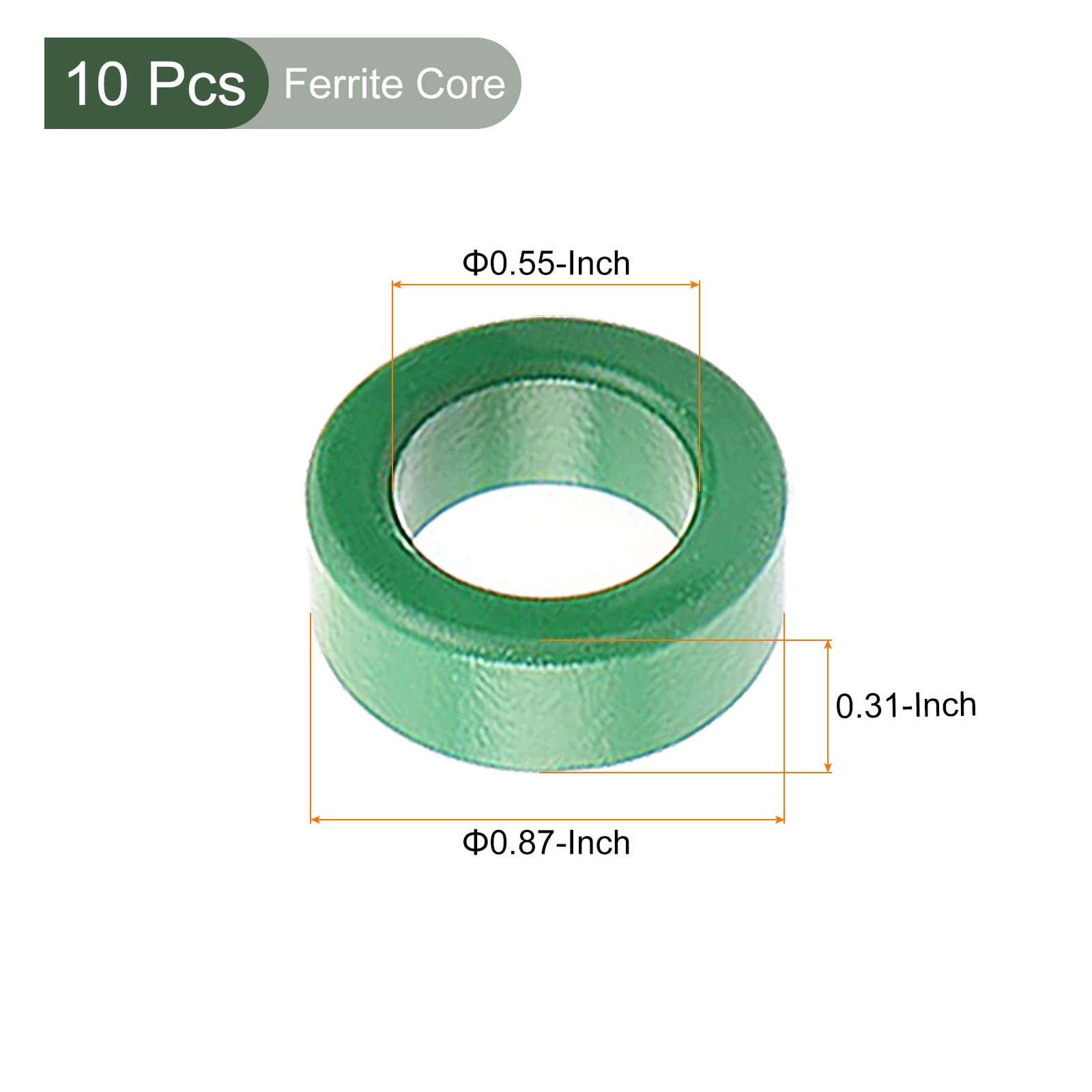 Núcleo De Ferrita Toroidal Verde – 63x37x25 Mm, Para Reducir Interferencias En Transformadores Y Bobinas