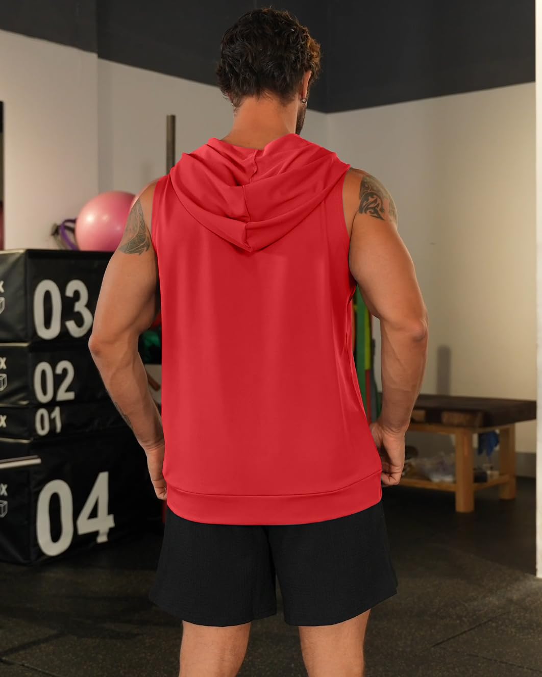 Canotte da allenamento da uomo con cappuccio con zip fino senza maniche palestra camicie bodybuilding felpe con cappuccio muscolo tagliato maglietta