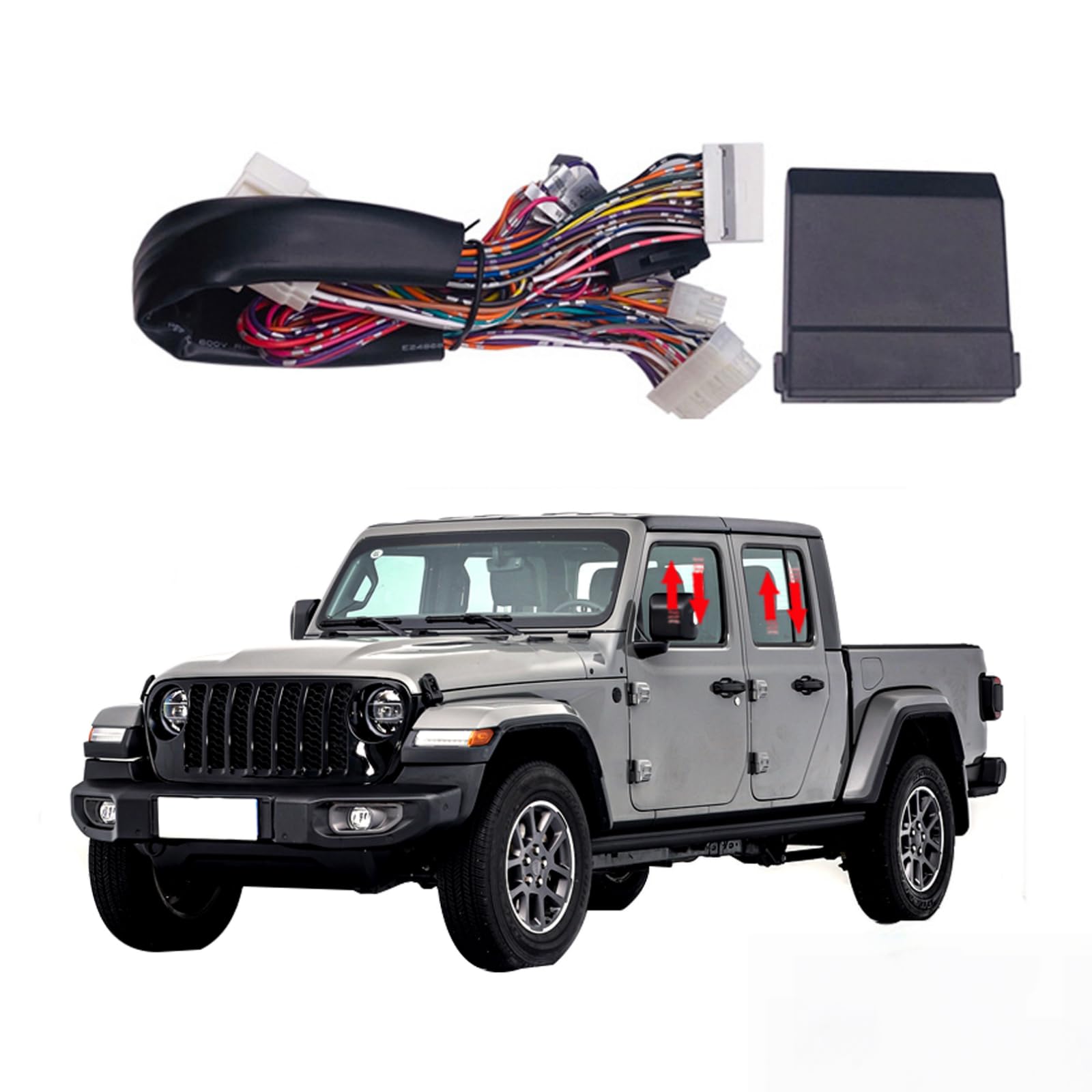 Forten Kingdom Remote Control Car Auto Window Power Lift Close Open Roll Up Down System Module Device Kit For Jeep Wrangler 2018 2019 2020 2021 2022 (2 AUTO model)