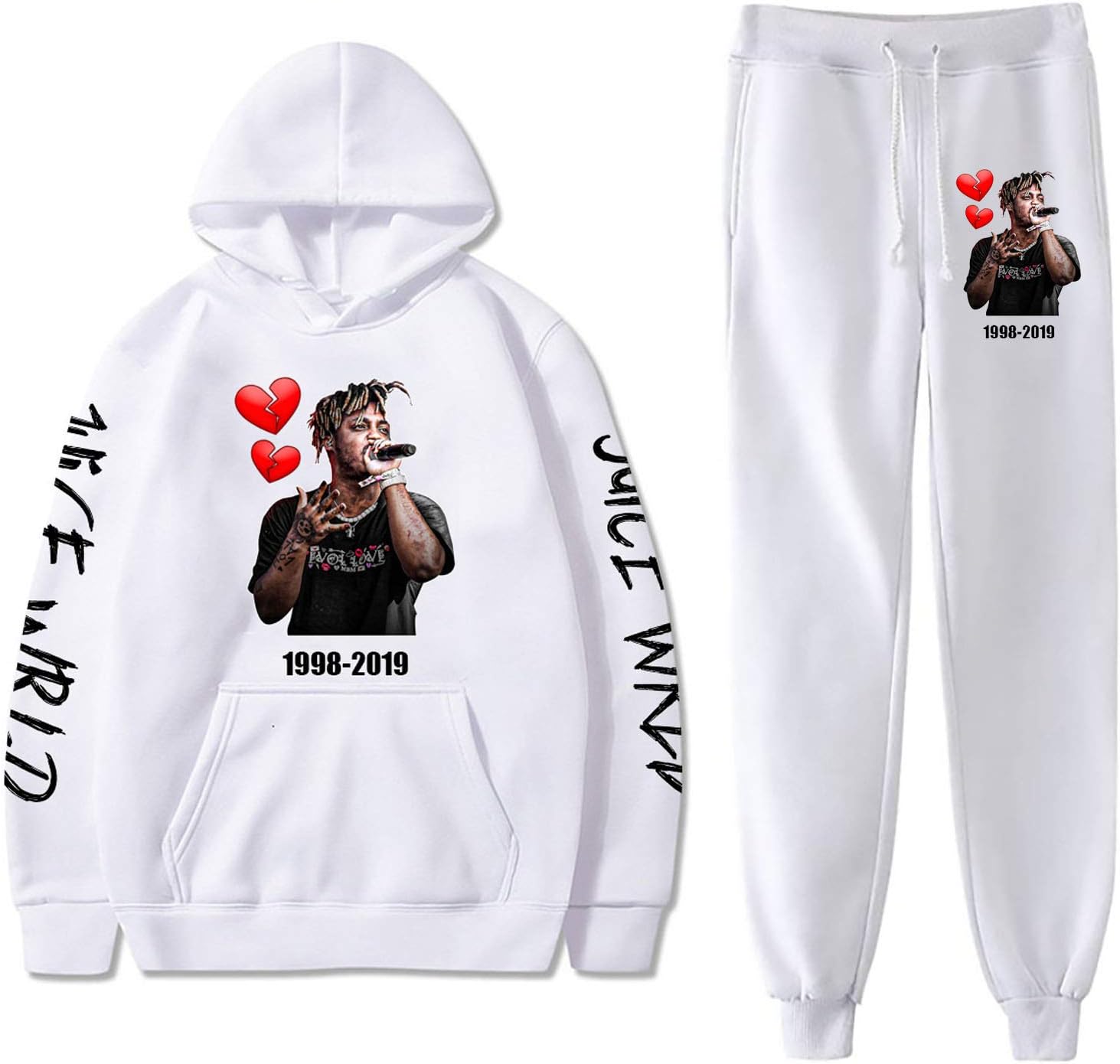 DerberhaHip Hop Singer Juice Fashion Hoodie And Beamed Sweatpants Suit For Men Women