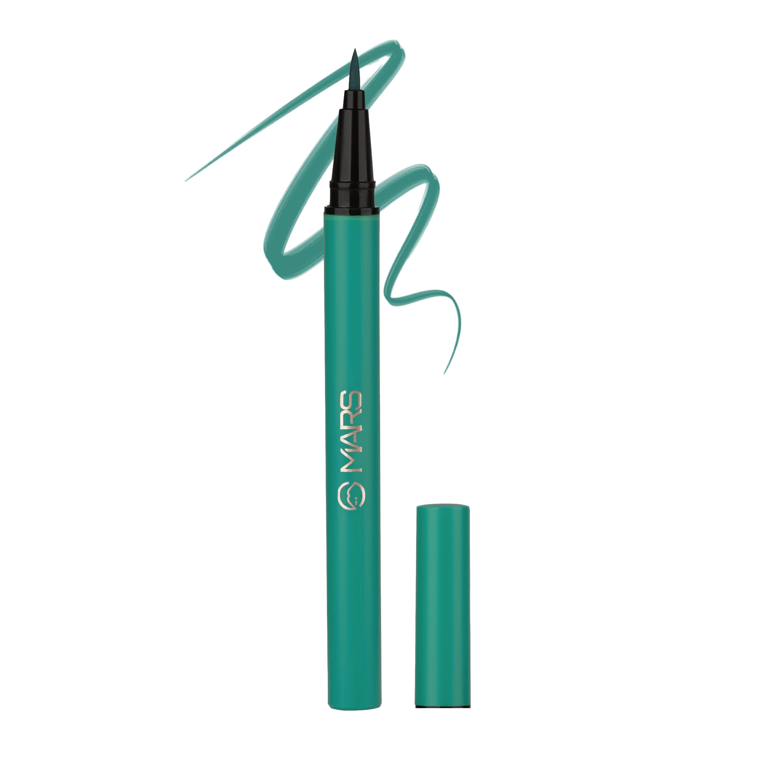 MARS City Stroke Charming Eyes Liquid Eyeliner | Long-lasting | Smudge Proof Eye Liner | Felt Tip for Precise Application | Quick Drying Formula (1ml) (02-Green)