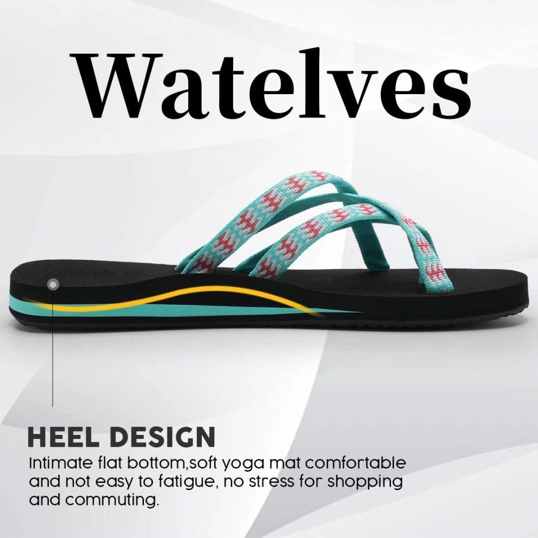 Womens-Flip-Flops Soft thong Sandals with Yoga-Mat Comfortable Pool-shoes Walking-Travel Indoor-Outdoor