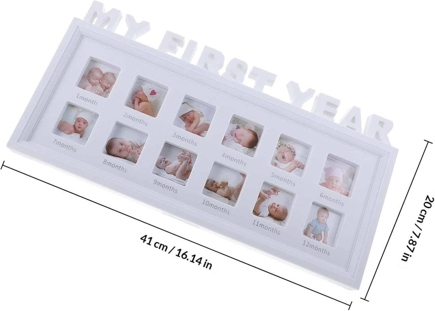 Hemoton Baby Growth Photo Frame Newborn Girl Boy Frame 12 Months Photo Collage Material
