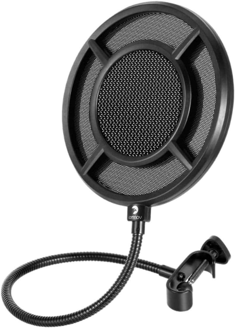 1pc Windproof Microphone Cover Black Mic Shield Noise Reduction for Recording Studios and for Acoustic and Voice Clarity