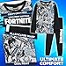 Get Trend Fortnite Pajama Set for Boys, Teens, PJs for Kids, Loungewear, Sleepwear, Nightwear, Gamer Gifts for Boys (9-10 Years, White/Black Fortnite)