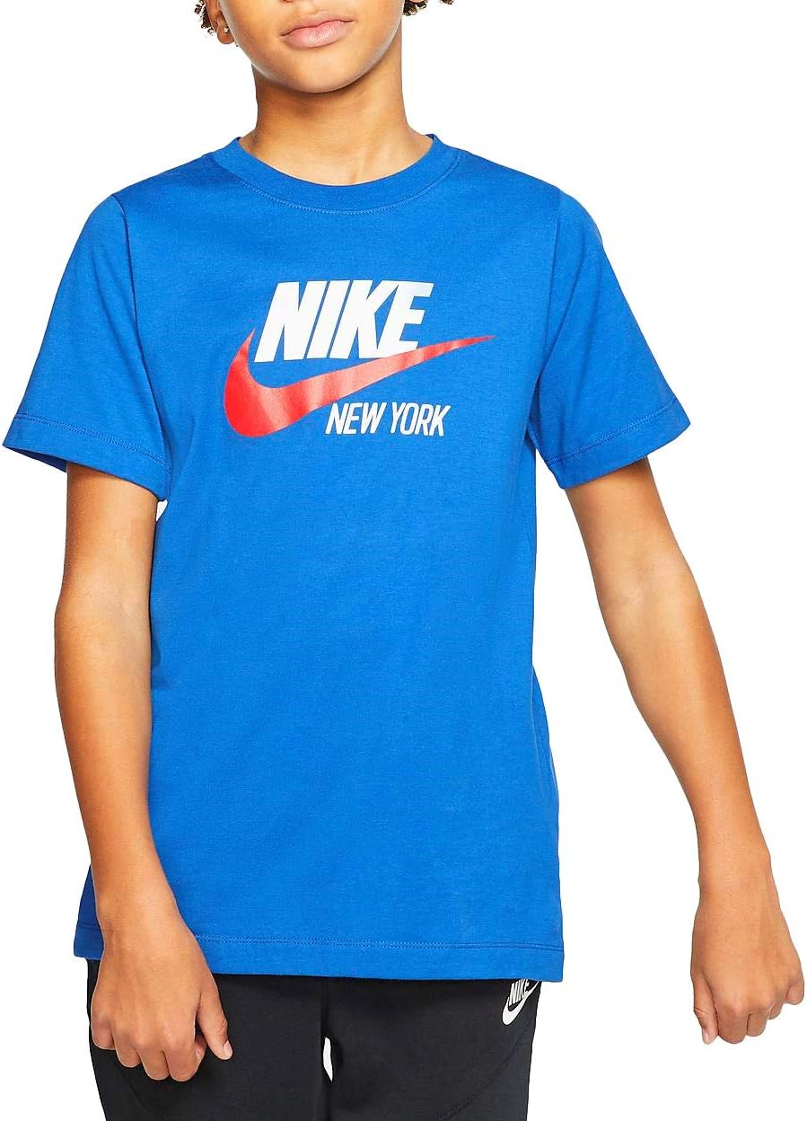 Nike Sportswear New York T Boys Active Shirts & Tees Size S, Color: Blue/White/Red-Blue
