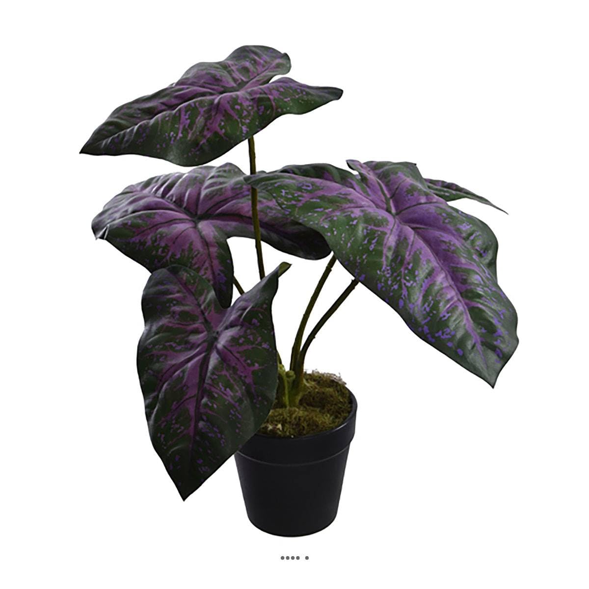 Artificielles.com Green/Pink - Artificial Caladium In Pot H 35 Cm D 30 Cm Large Leaves Fabric