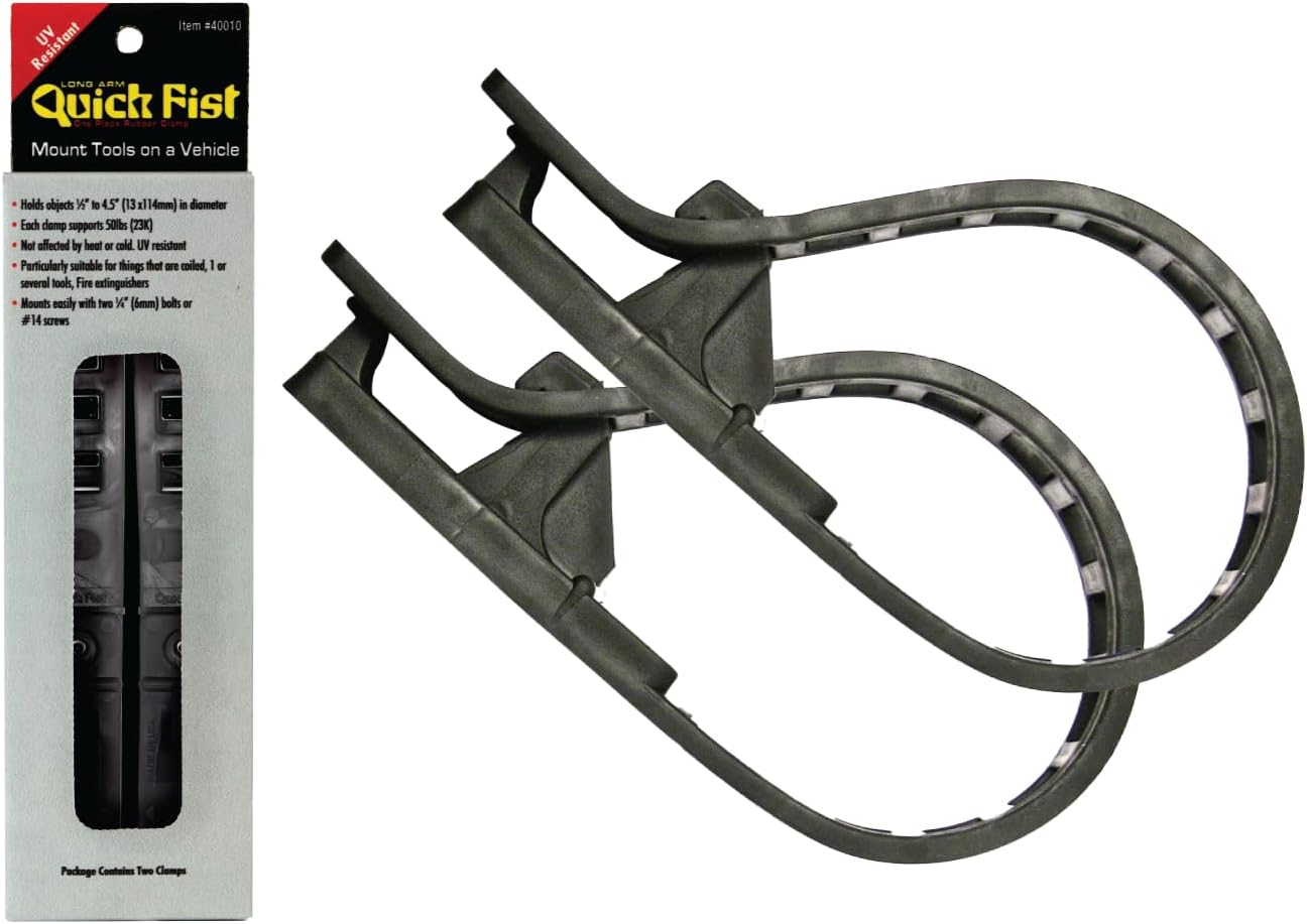 Long Arm Clamp for mounting tools & equipment 1/2” - 4-1/2” diameter (Pack of 2) – 40010