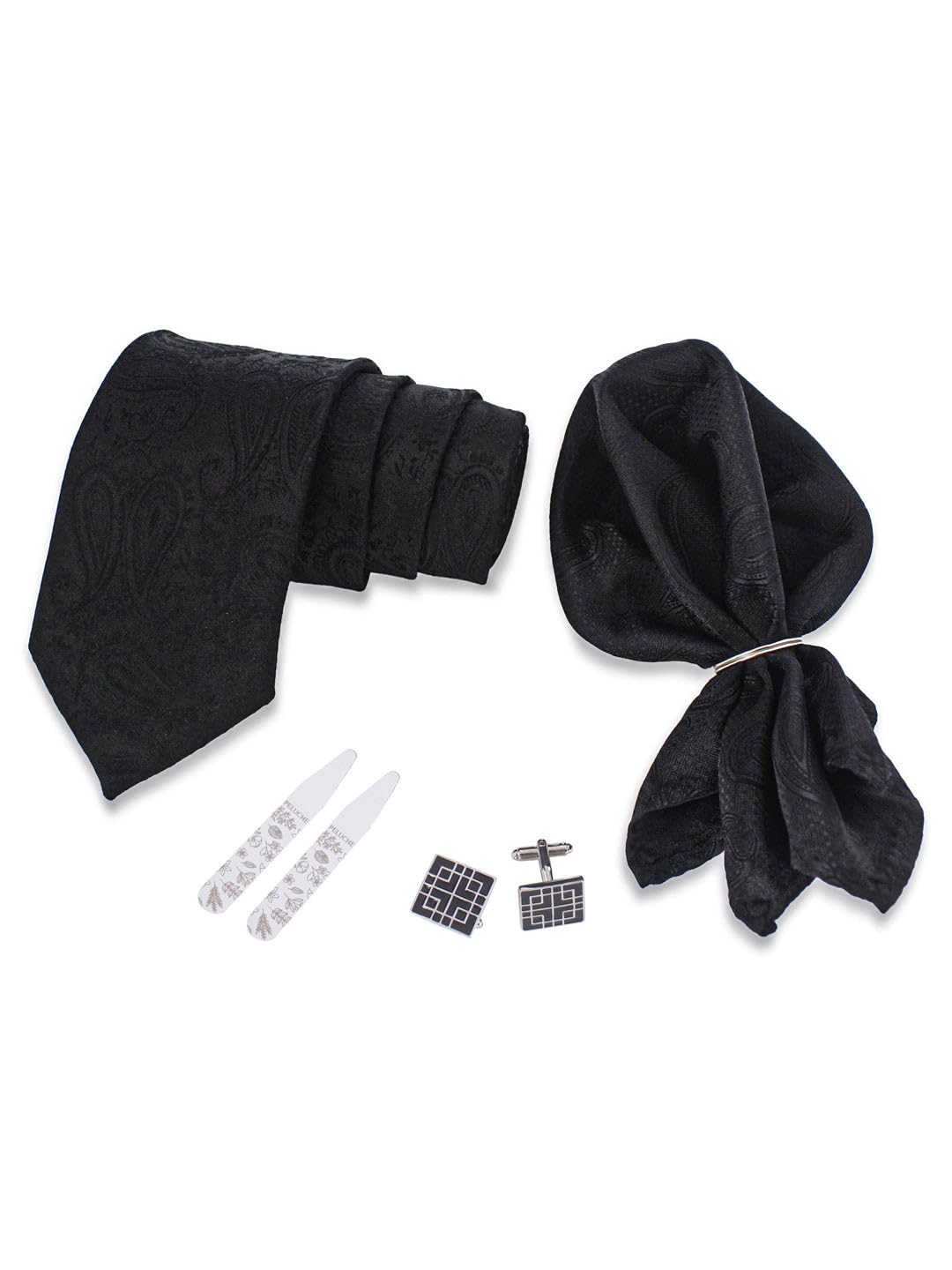 peluche Refined Elegance Black 4 Pcs Necktie Gift Set For Men-picture-19