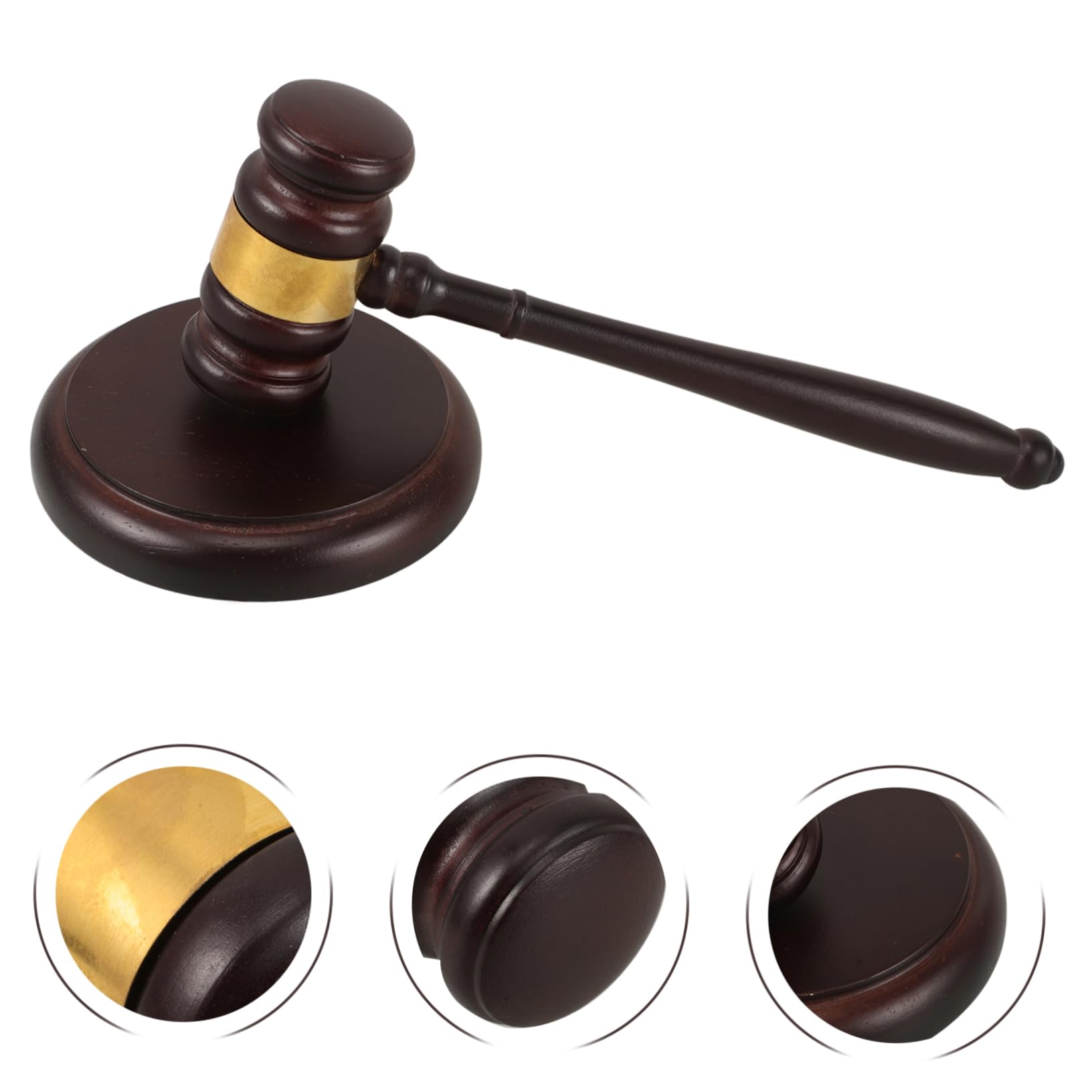 UPKOCH Martillo De Juez De Madera Maciza Base De Bloque Sonoro, Tamaño Mini, Herramienta Profesional Para Sala De Audiencias y Subastas, Decoración Despacho Abogado