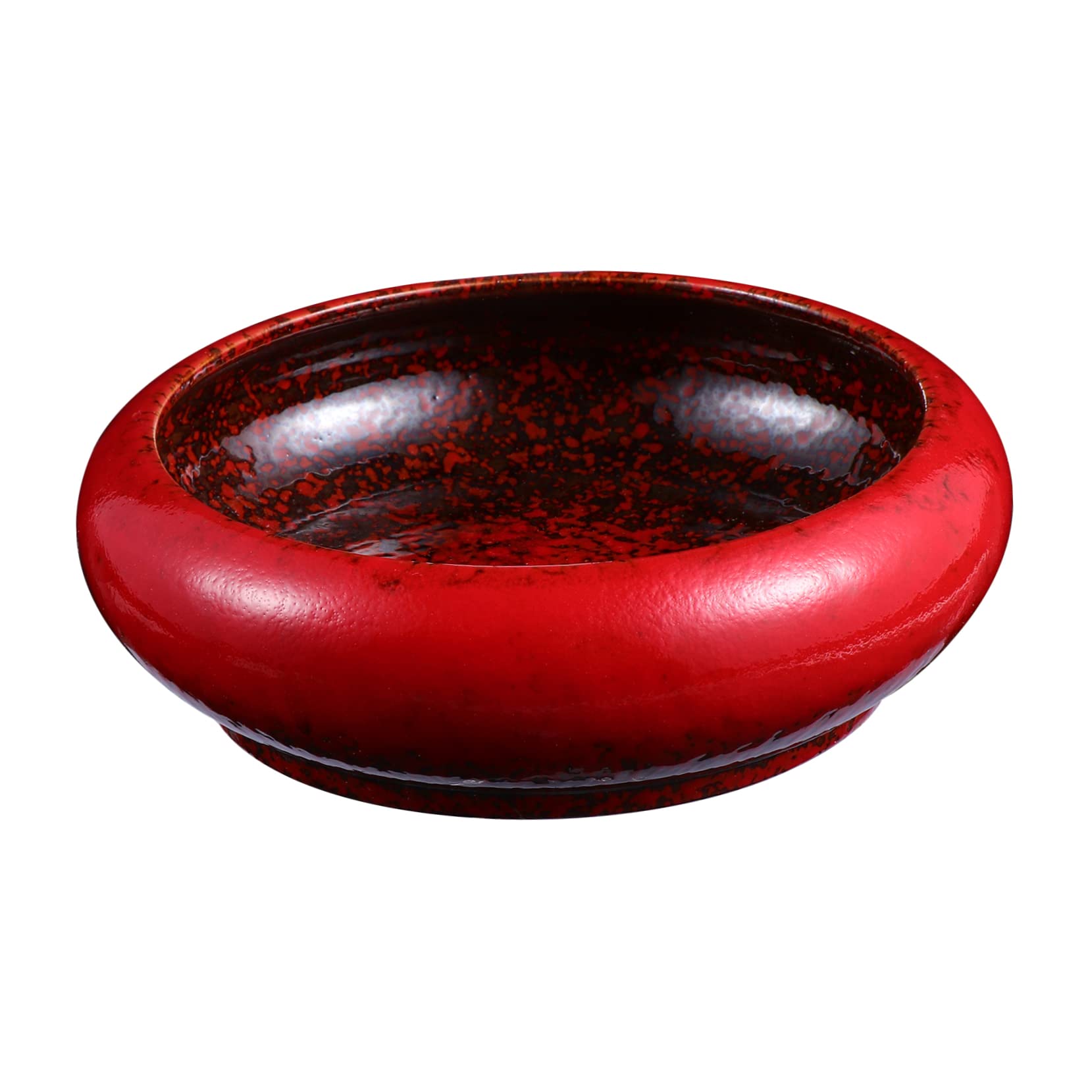 Pot de fleurs en céramique rétro rouge à grand diamètre IMIKEYA avec drainage