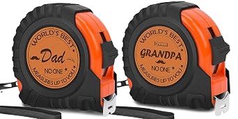 Grandpa&Dad Genuine Leather Engraved 25 FT Tape Measure
