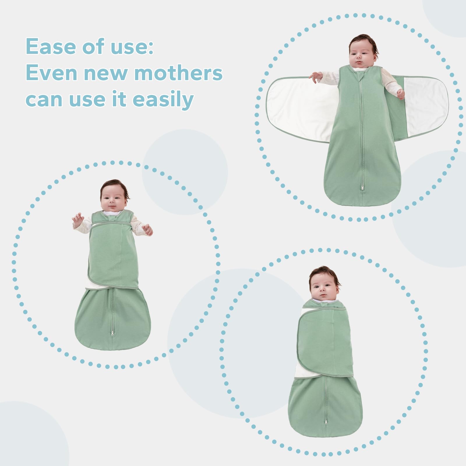 Sacchi Nanna Estivo 1 Tog Primavera Swaddle Neonato 0-12 Mesi Sacco a Pelo in 100% Cotone