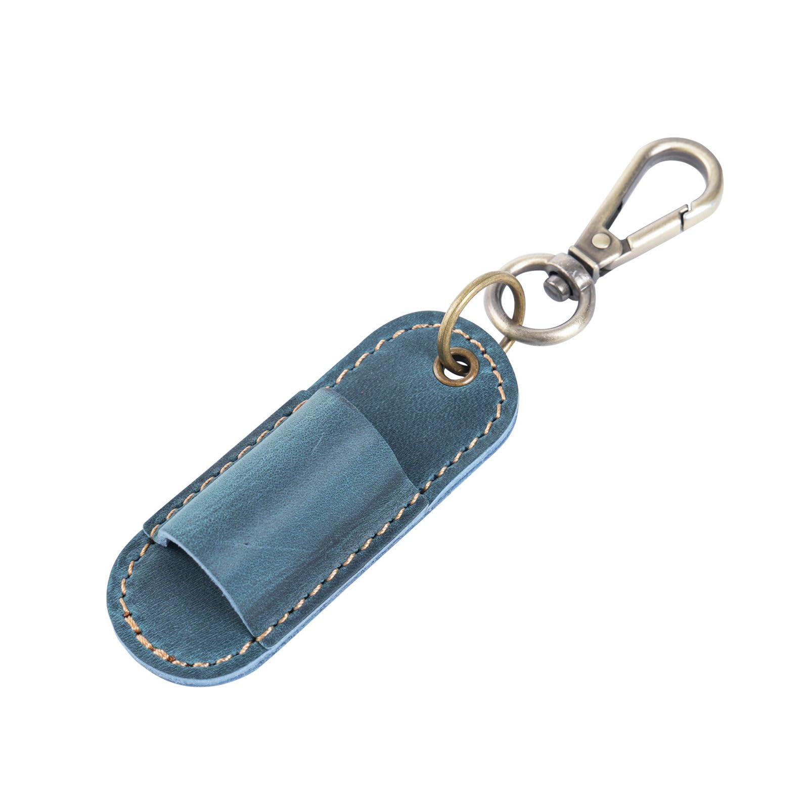 Kelisdi Pan Blue Pen Lanyard Holder Pen Holder With Keychain Portable Pencil Protector For Clipboard Pu Leather Pu Leather With Keychain