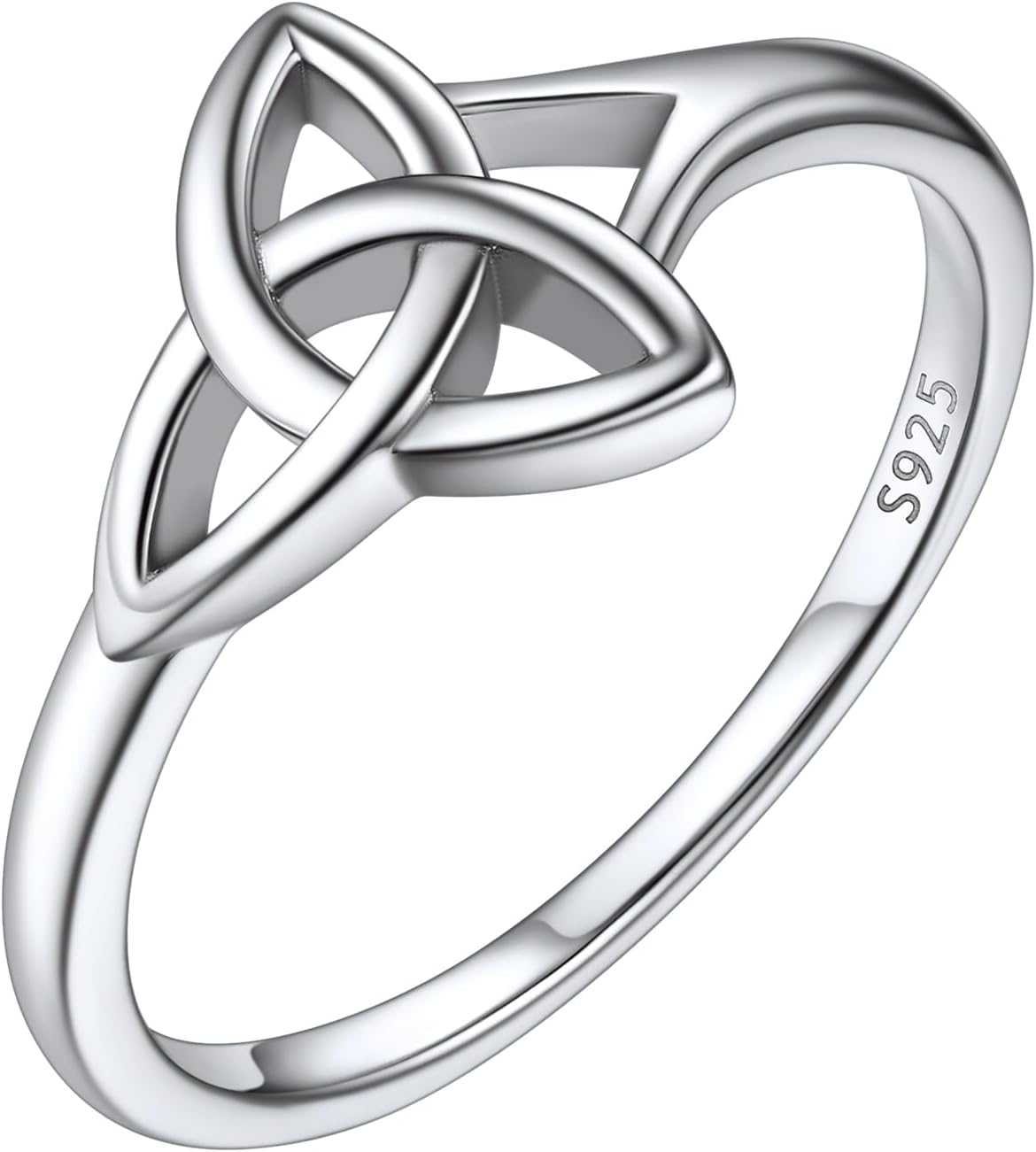 ChicSilver 925 Sterling Silver Claddagh/Triquetra Celtic Knot Promise Ring Size 4-12