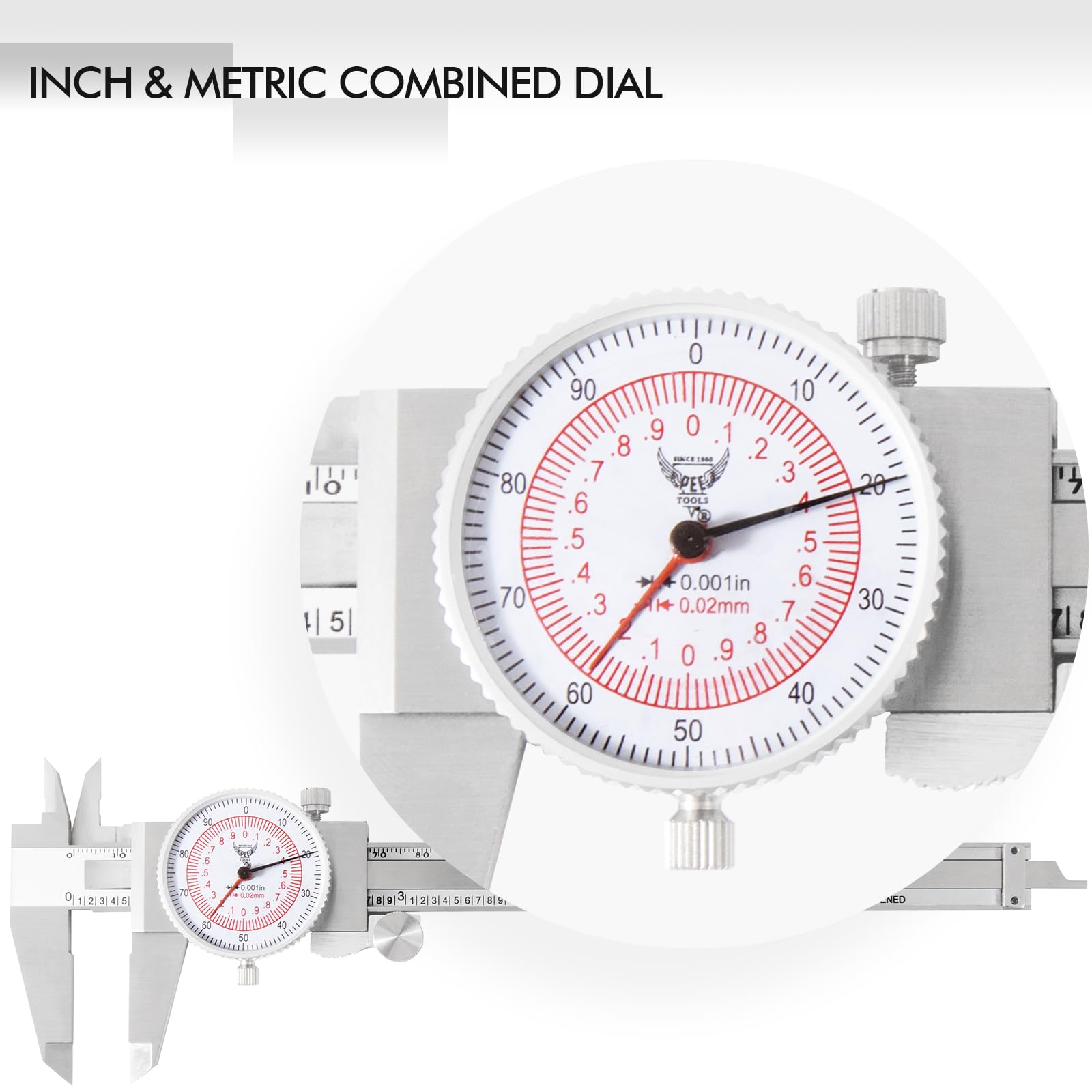 PEC Tools 6 Inch Dial Caliper - DIN 862 -2