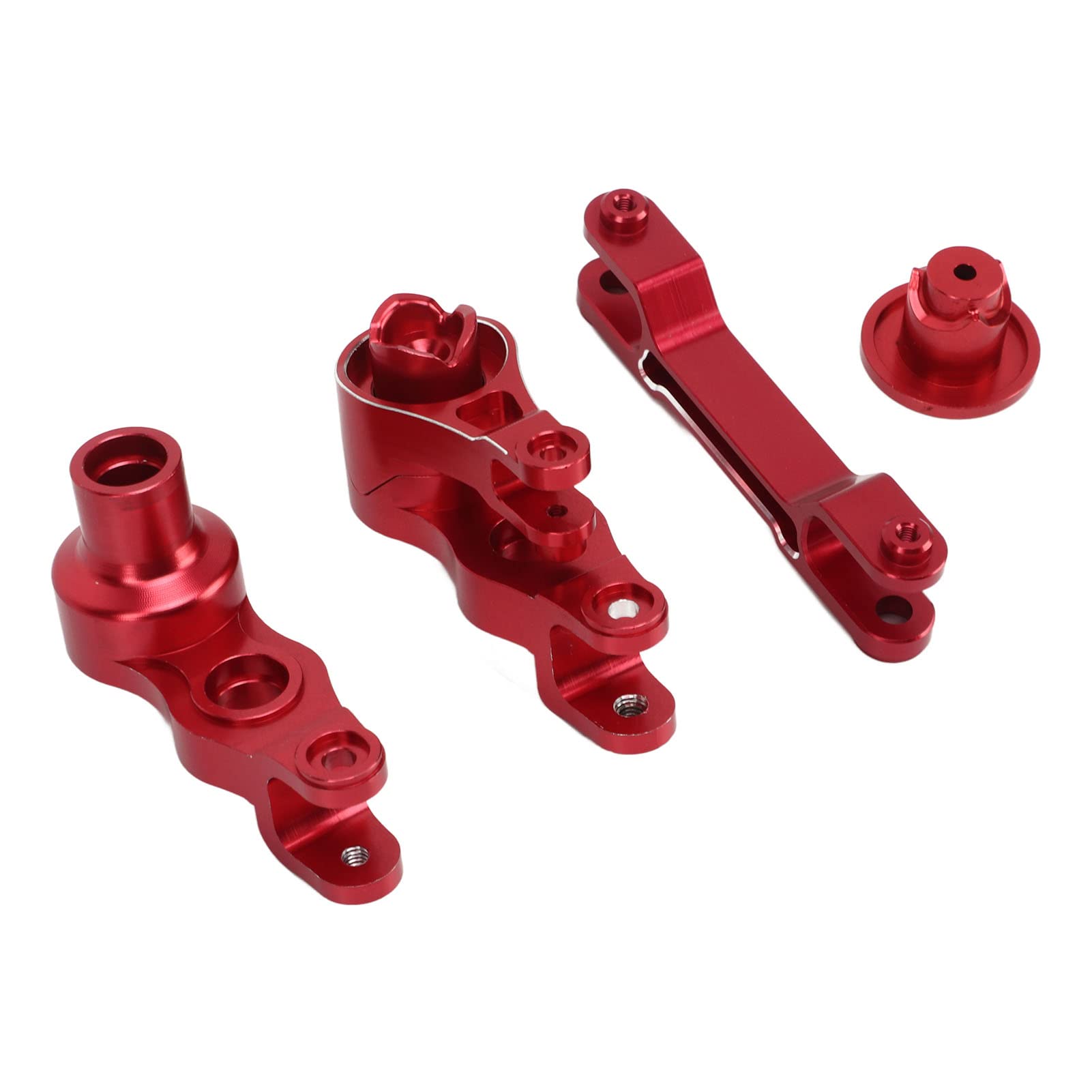 Jeanoko Zestaw Układu Kierowniczego RC Stop Aluminium do 1/5 RC Car Performance Upgrade Kompaktowe, Lekkie Akcesoria (Czerwony)