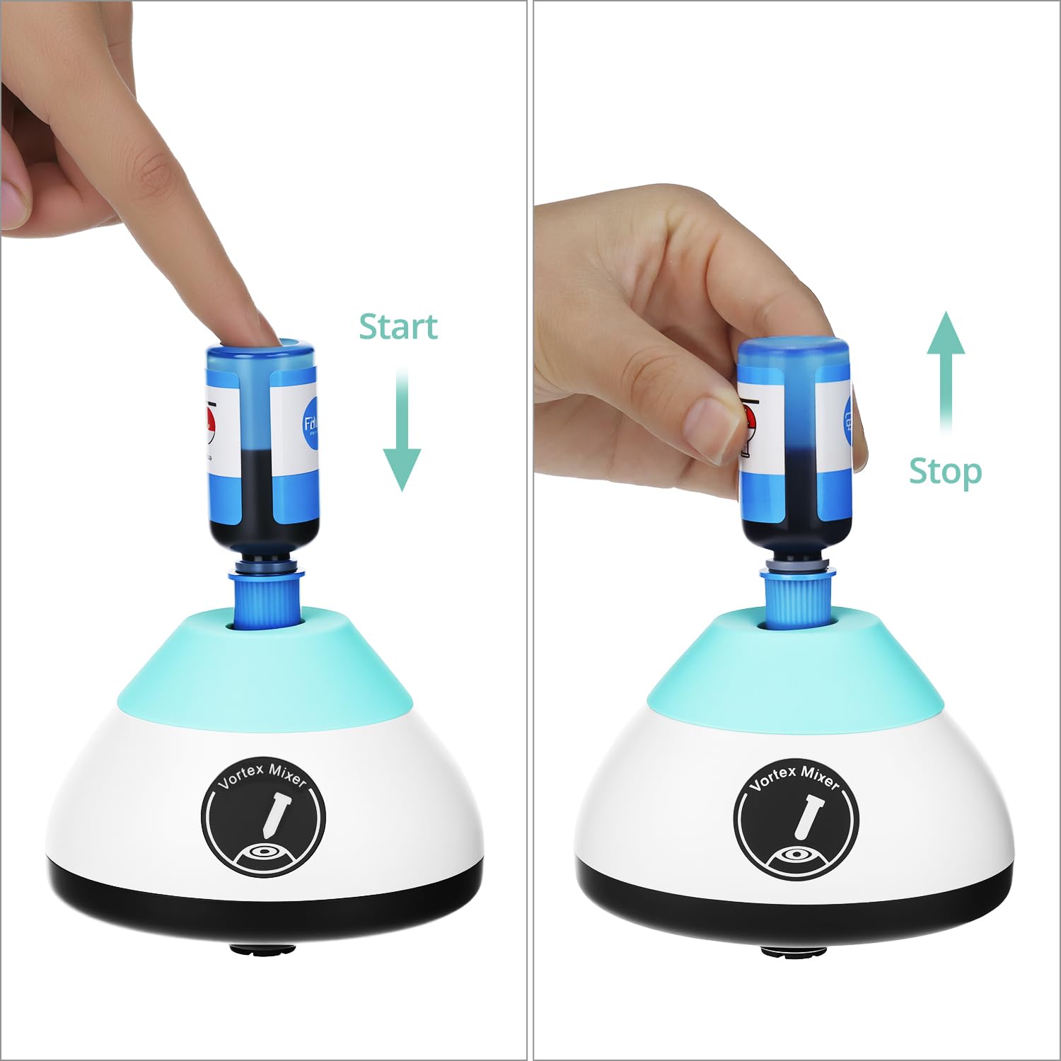 QWORK® Mini Mezclador Vortex 2000 rpm Función Táctil para Tubos Laboratorio, Pinturas Acrílicas y Esmalte de Uñas - Capacidad hasta 50ml