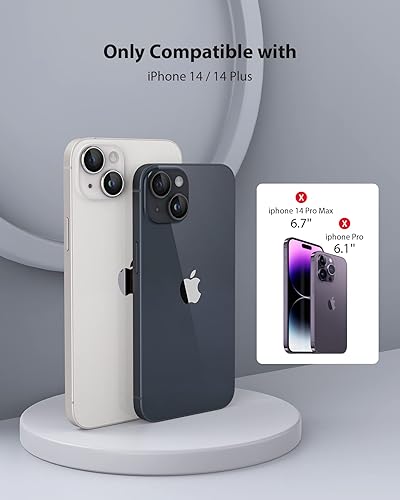 Miniatura 2 de Protector de lente de cámara de diseño para iPhone 14 PlusiPhone 14  Bandeja automática de aleación de aluminio más 9H protector de pantalla de