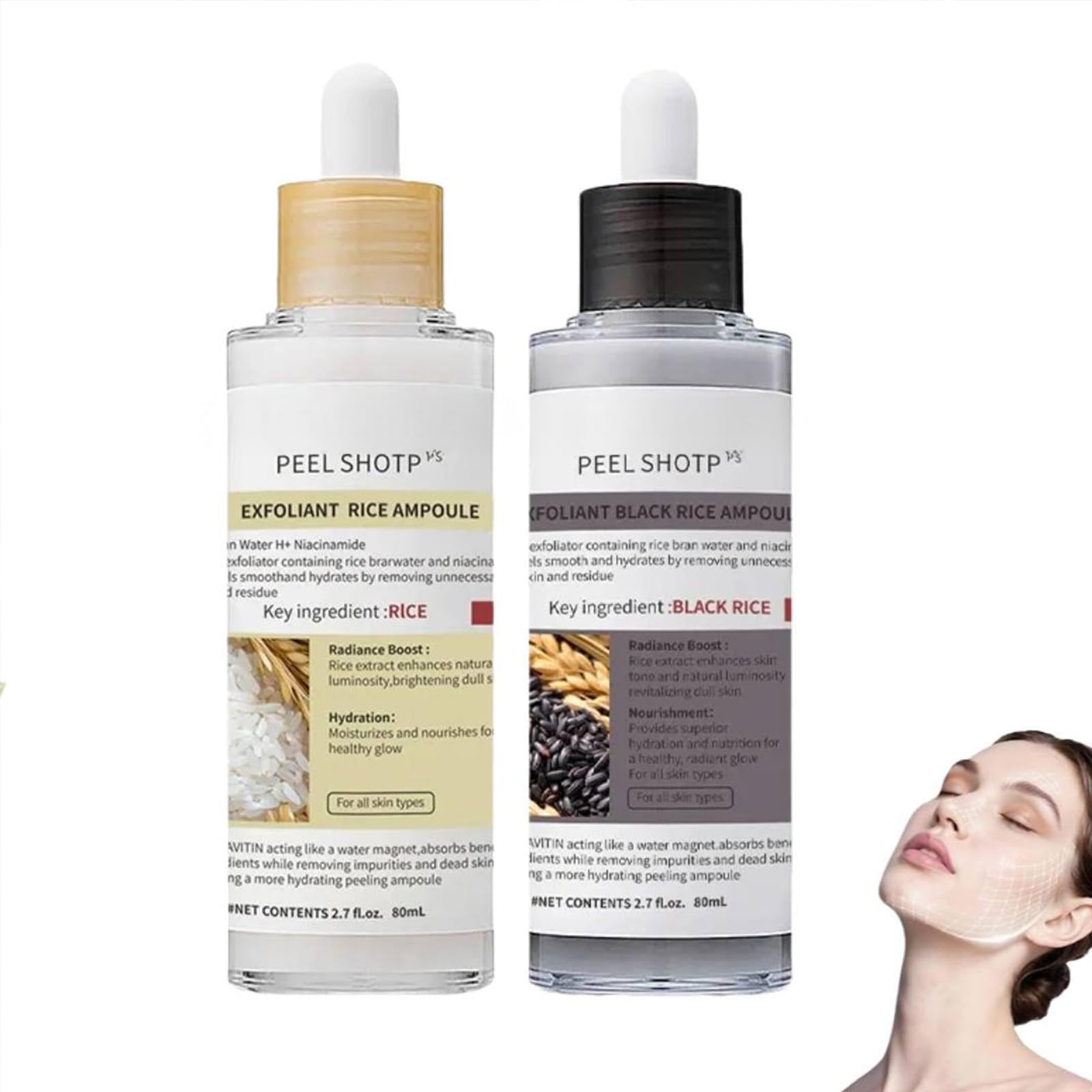 Soelia Peeling au Riz Blanc - Sérum Exfoliant Visage Coréen Éclat Instantané, Anti-Taches et Points Noirs Ingrédients d’origine naturelle