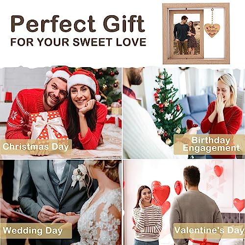 GUANKE Couple Picture Frames, Rotating Romantic Picture Frames for Boyfriend Girlfriend, Husband - Image 3